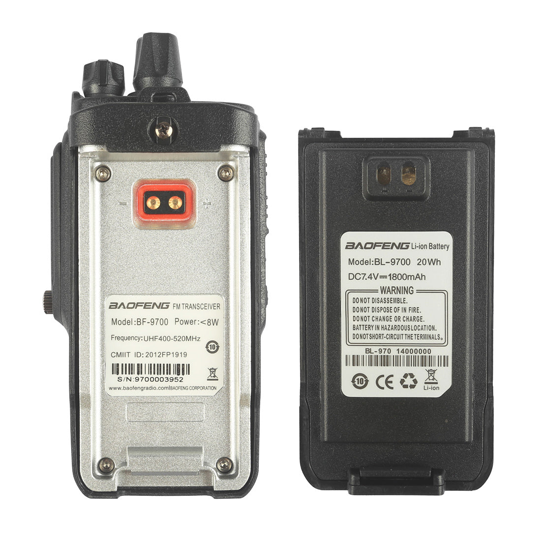 Baofeng BF 9700 UHF Two-Way Radio | 7W/5W/1W Adjustable Power | IP67 Waterproof & Dustproof | Noise Cancellation | 1800mAh Long-Lasting Battery | Includes Programming Cable | Ideal for Outdoor Adventures, Construction Sites & Emergency Communication