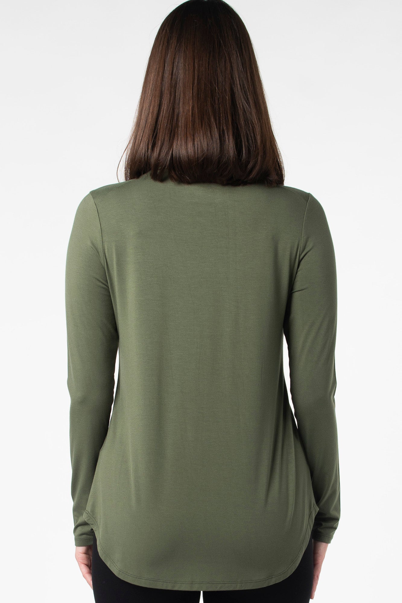 Georgia Crew Bamboo Long Sleeve T-Shirt for Men - Soft Organic Sencha Green Top - Perfect for Yoga, Hiking & Casual Wear
