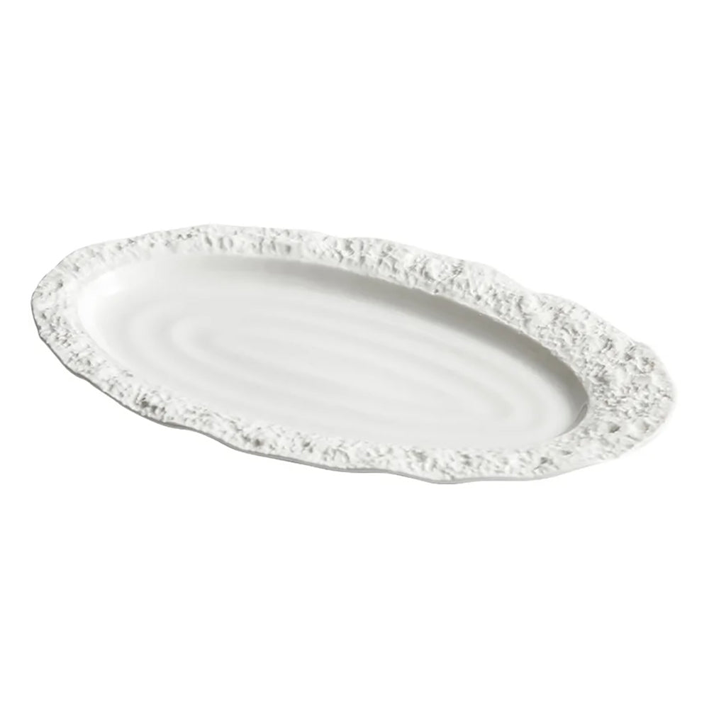 Modern Oval Serving Platter - Elegant Ceramic Appetizer Tray for Parties, Entertaining & Home Decor - Perfect for Charcuterie, Cheese, Fruits & Holiday Serving