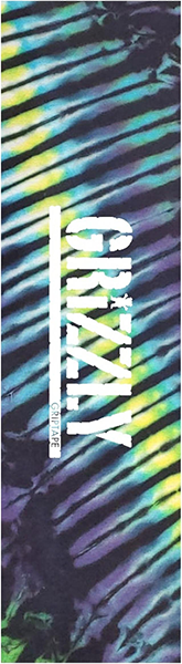 Grizzly Griptape Stamp Tie Dye Skateboard Grip Tape - Black Fold Design for Enhanced Board Control | Perfect for Street Skating & Skateboard Tricks