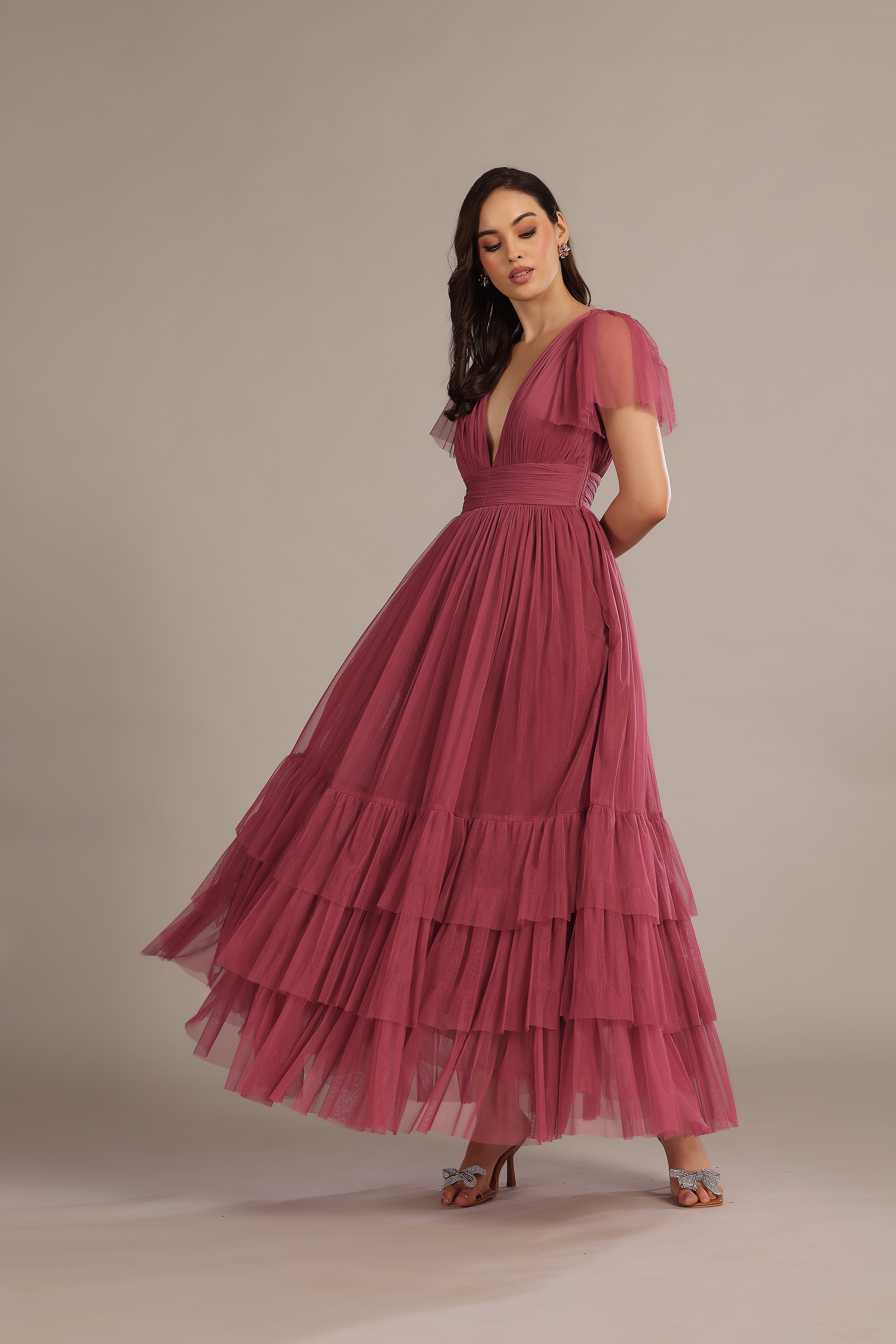 Madison Maxi Dress in Orchid - Elegant Floral Print Long Dress for Women, Perfect for Summer, Beach, Weddings & Special Occasions