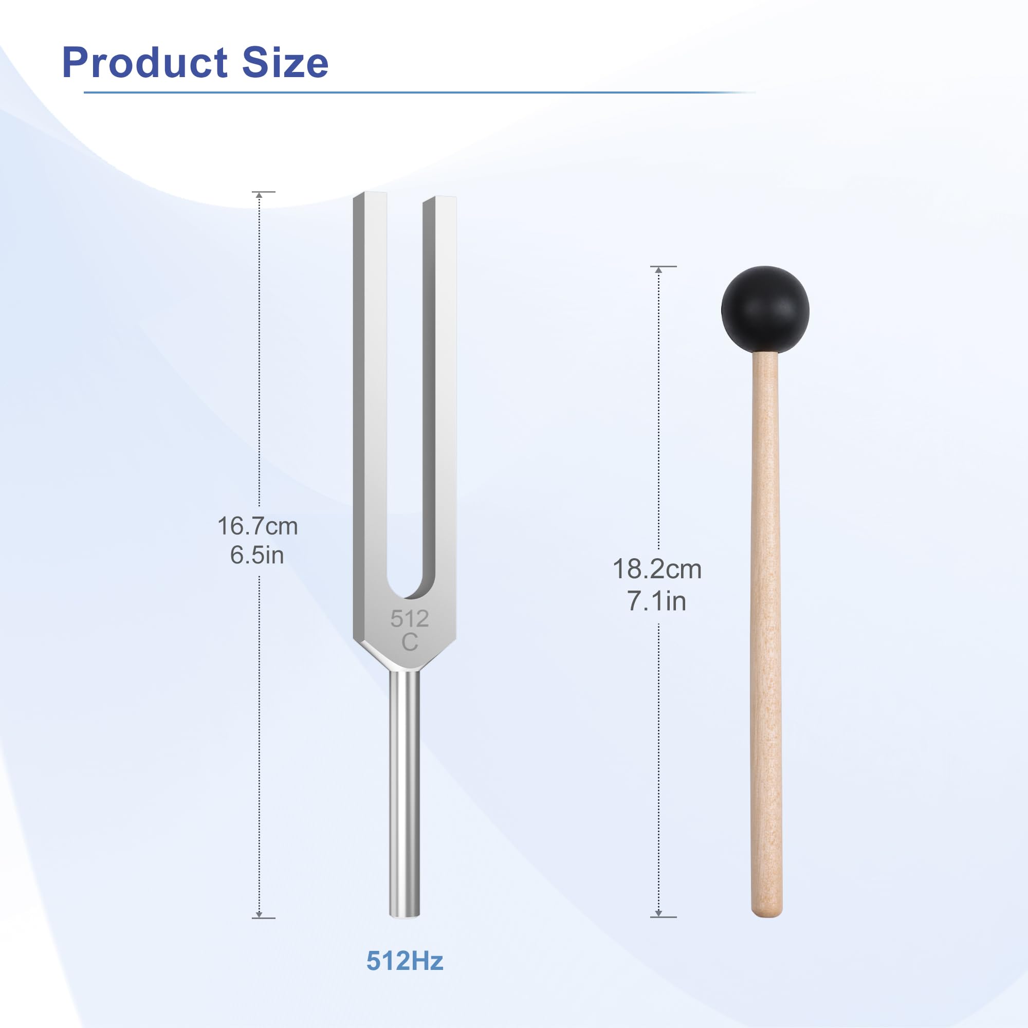 2-Piece 512Hz Tuning Forks Set - Aluminum Alloy with Silicone Hammer & Plush Bag for Chakra Healing, Sound Therapy, Yoga & Meditation - Perfect for Energy Balancing, Stress Relief & Mindfulness Practices