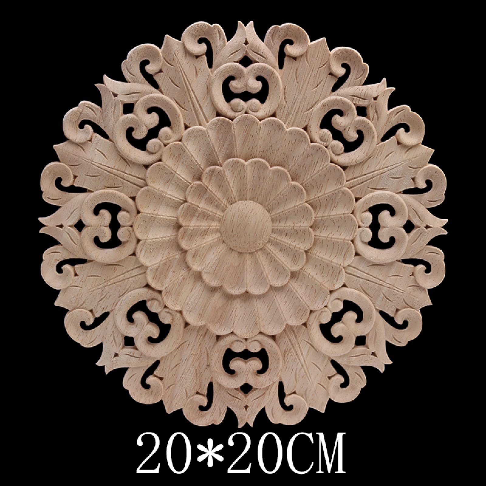 Wood Carving Decals & Appliques - 20x20cm DIY Furniture Patches for Wood Repair & Decoration - Perfect for Cabinets, Tables, and Home Décor Upgrades