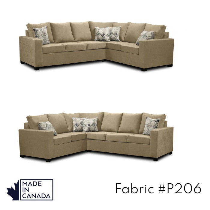 Canadian Made 3 x 2 Sectional Sofa with LHF/RHF Configuration - 17 Color Options for Living Room, Family Room & Home Theater Comfort