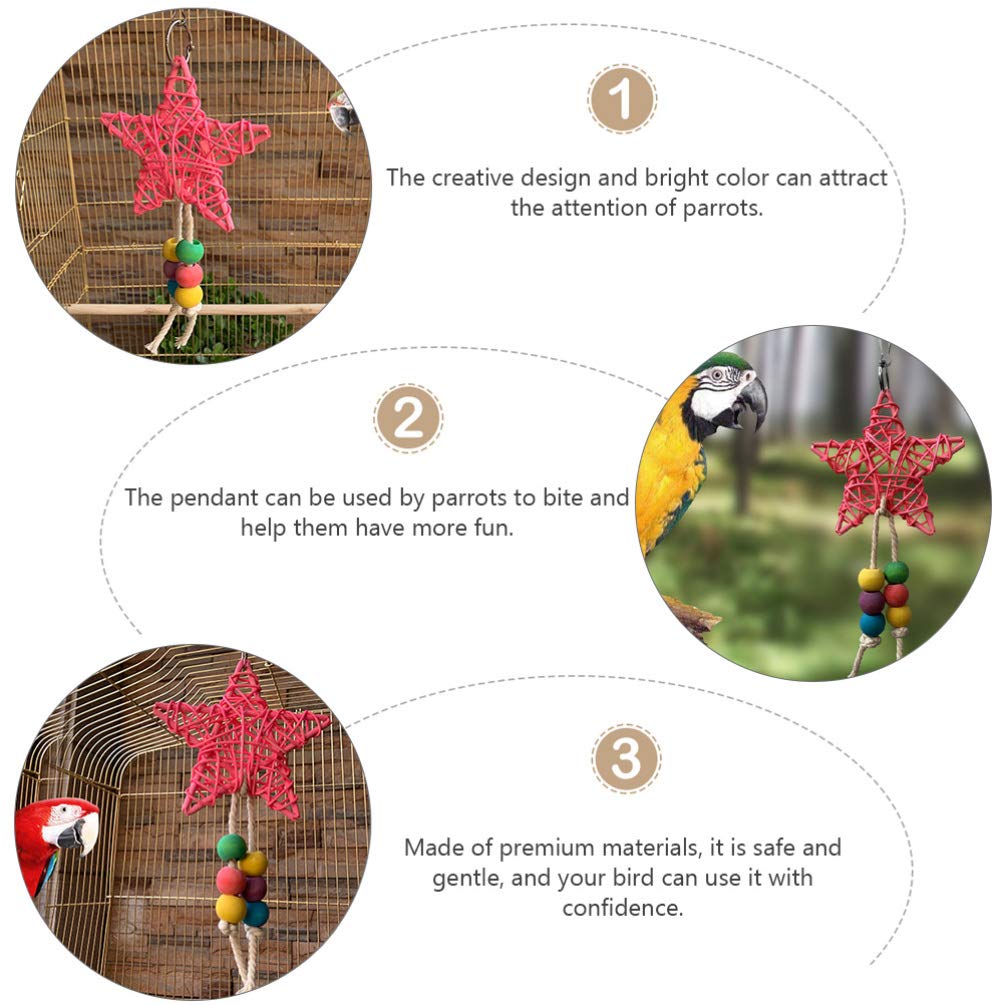 Balacoo 2-Pack Bird Chew Toys for Parrots - Natural Wooden Climbing & Gnawing Skewers - Hanging Playthings for Pet Birds, Parakeets, Cockatiels - Perfect for Cage Decor & Stress Relief