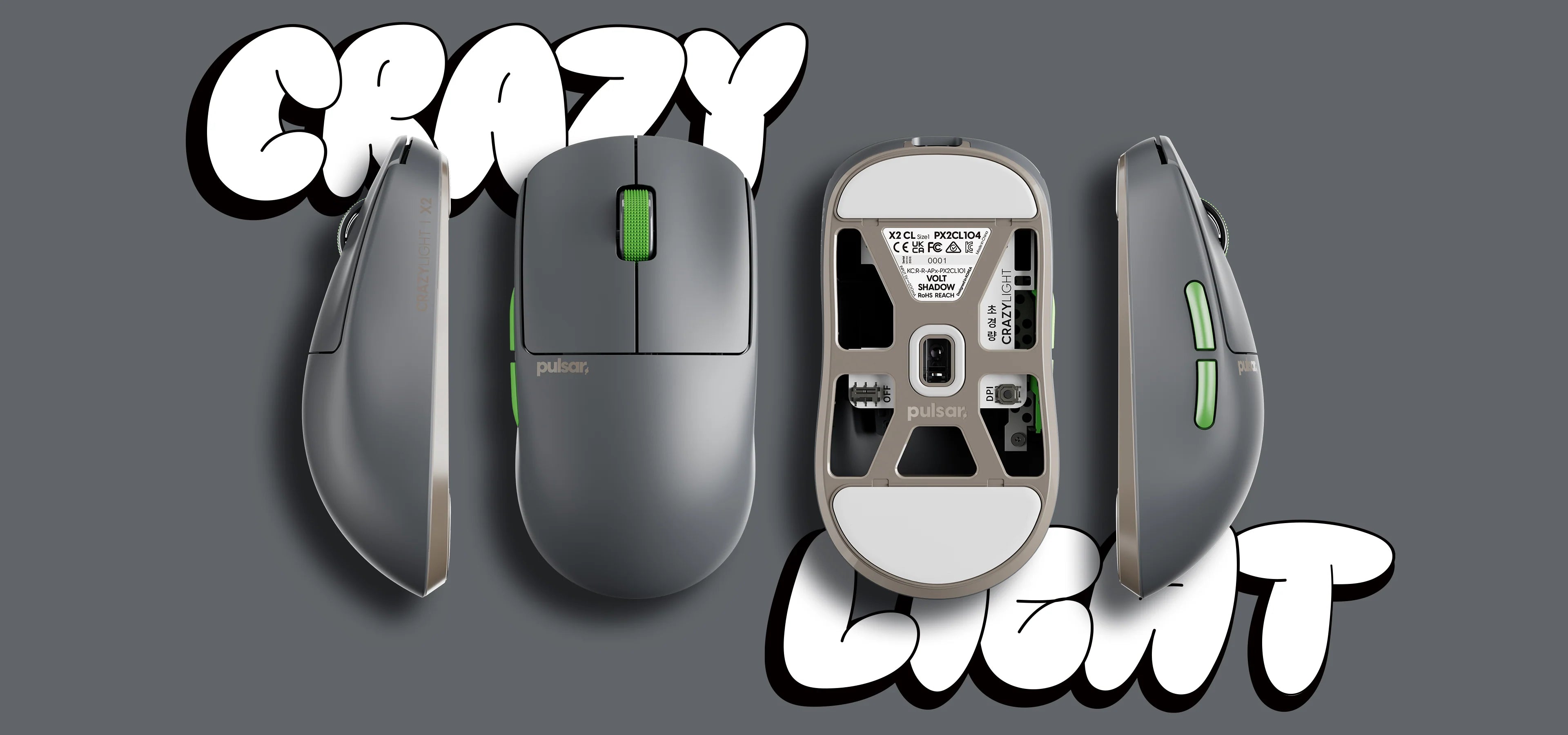 Pulsar X2 CrazyLight Wireless Gaming Mouse - Ultra Lightweight, Ergonomic Design for PC & Mac - Perfect for FPS, MOBA, and Esports Gaming