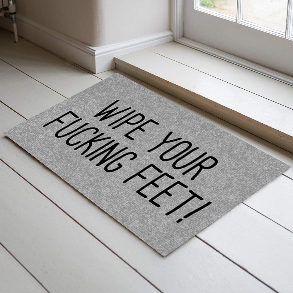 Jackey&Smith Welcome Doormat - Non-Slip Entryway Rug for Front Door, Outdoor & Balcony Use - 23.6x15.7 Inch Felt Fabric Floor Mat - Perfect for Home, Office & Apartment Entrance