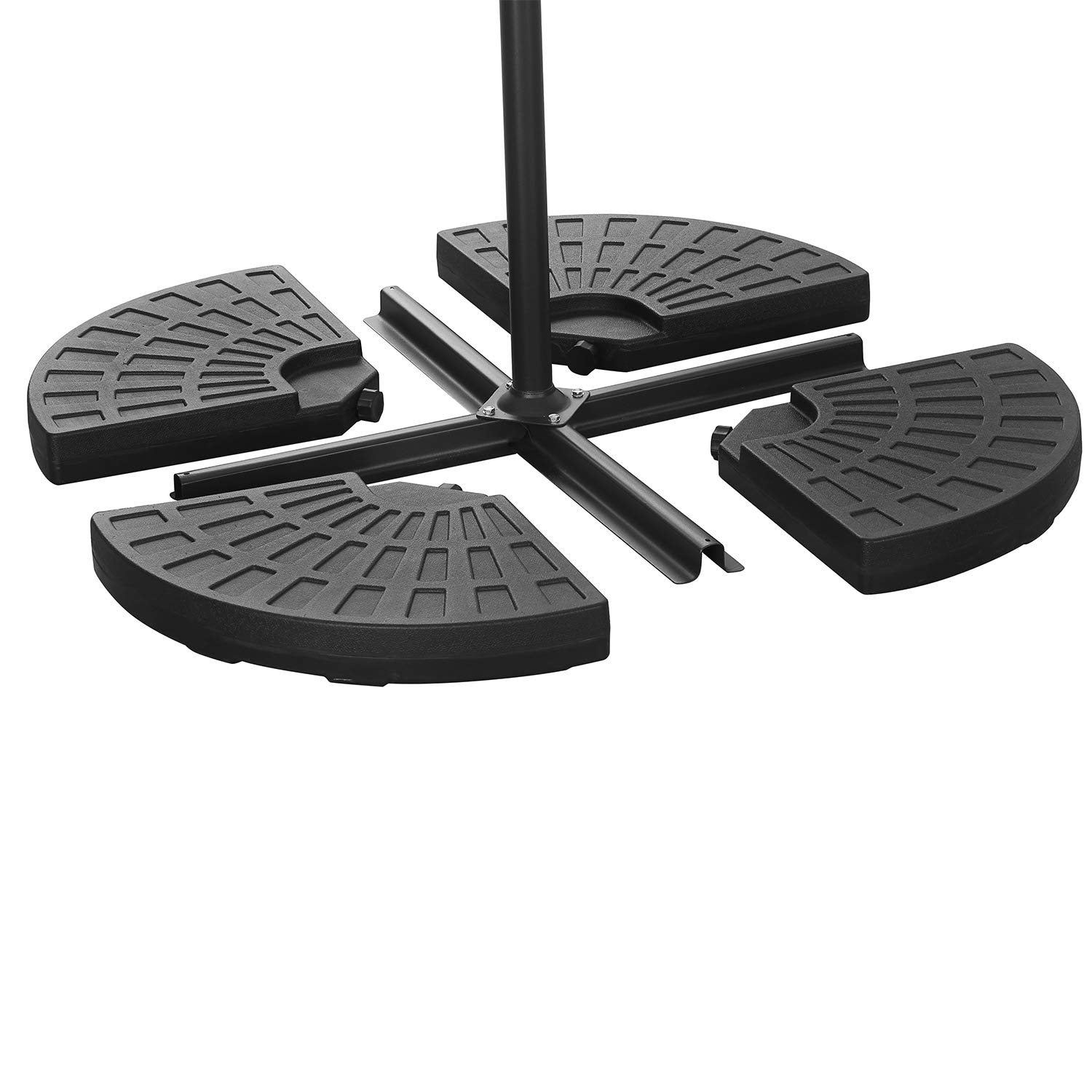 HYD-Parts 4-Piece Heavy Duty Umbrella Weight Base Stand for Cantilever Offset Umbrellas - Sand or Water Fillable - Perfect for Patio, Poolside, and Outdoor Dining Areas