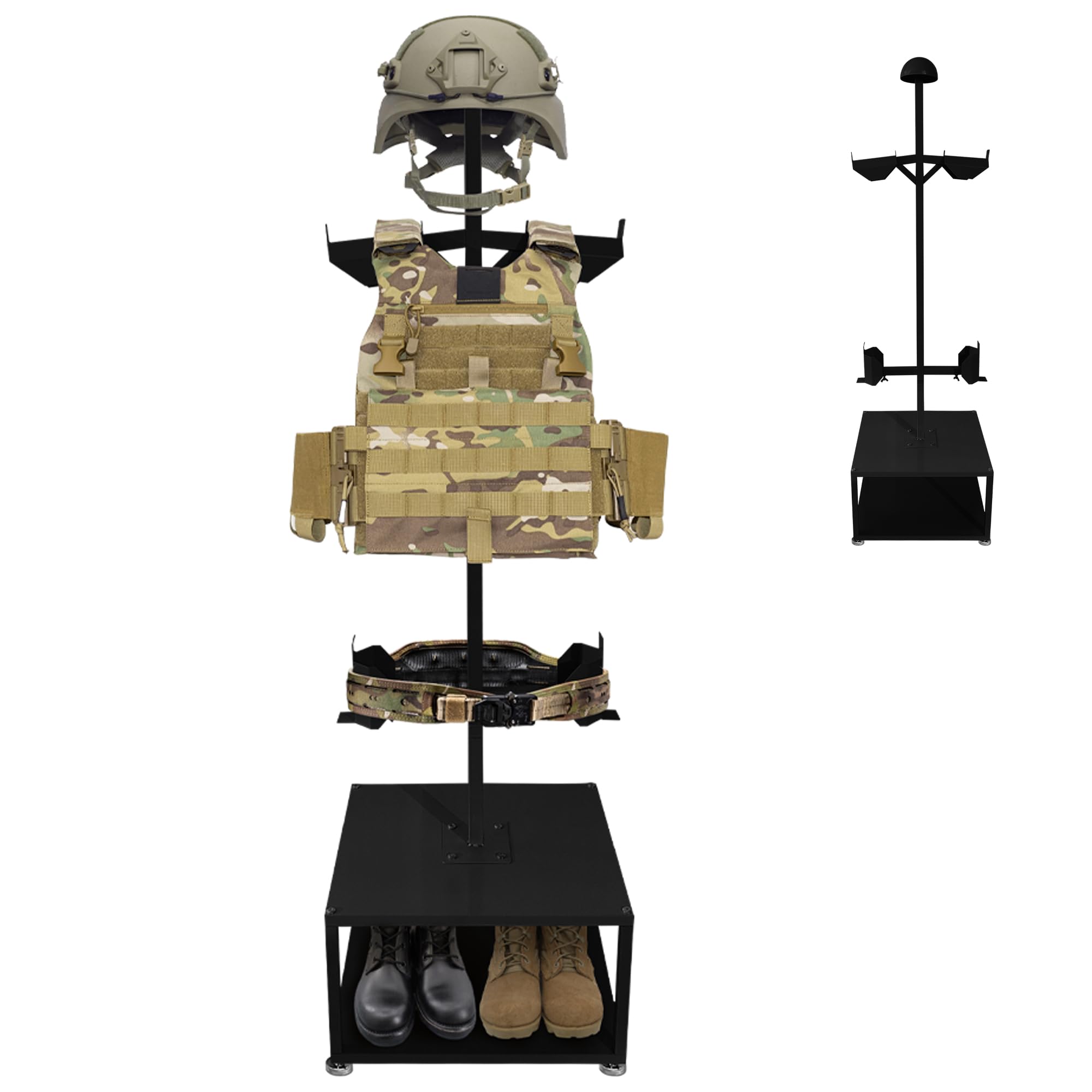 Montex Tactical Gear Stand - Heavy Duty Military & Police Equipment Holder for Vests, Body Armor & Gear - Max Height 5'11