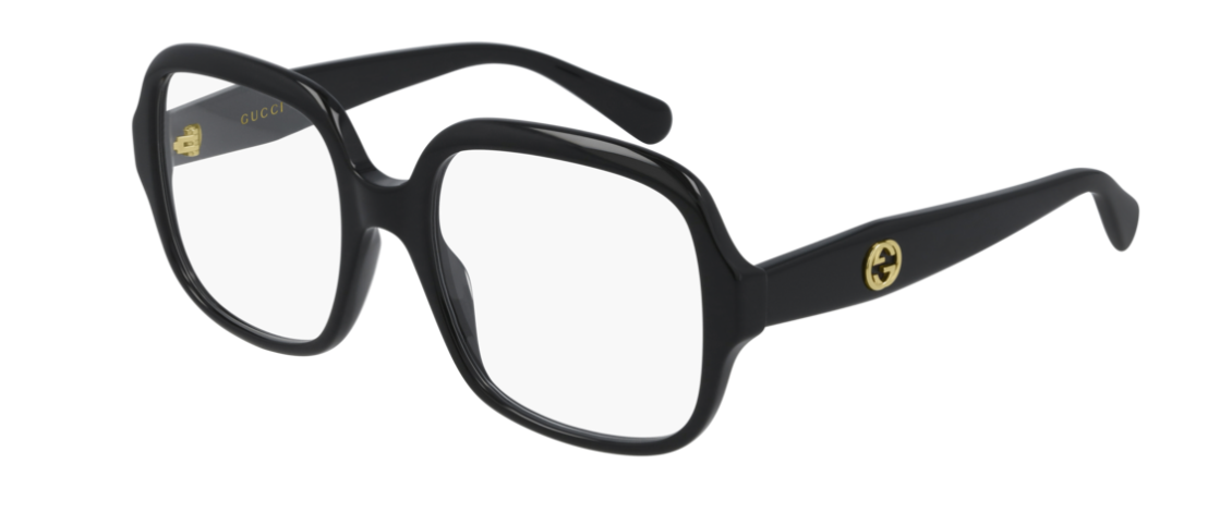 Gucci GG0799O 001 Black Oversized Square Women's Eyeglasses - Fashion Sunglasses for Women, Luxury Designer Glasses for Everyday Wear & UV Protection