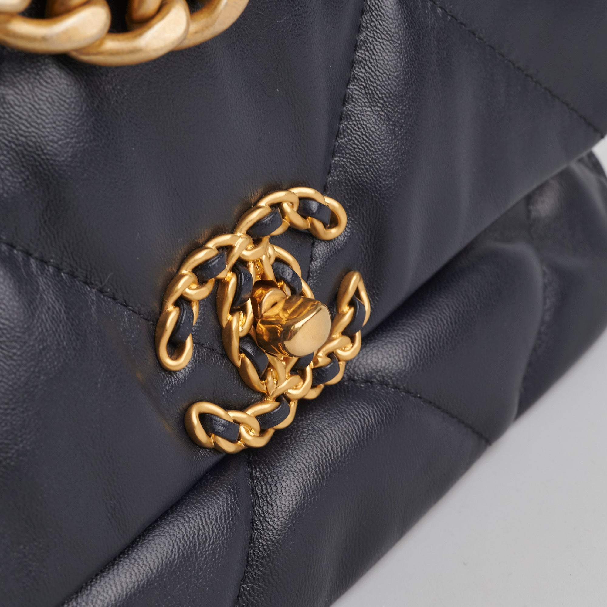 Chanel Small 19 Navy Blue Leather Shoulder Bag - Luxury Designer Handbag for Women | Perfect for Work, Travel & Evening Events