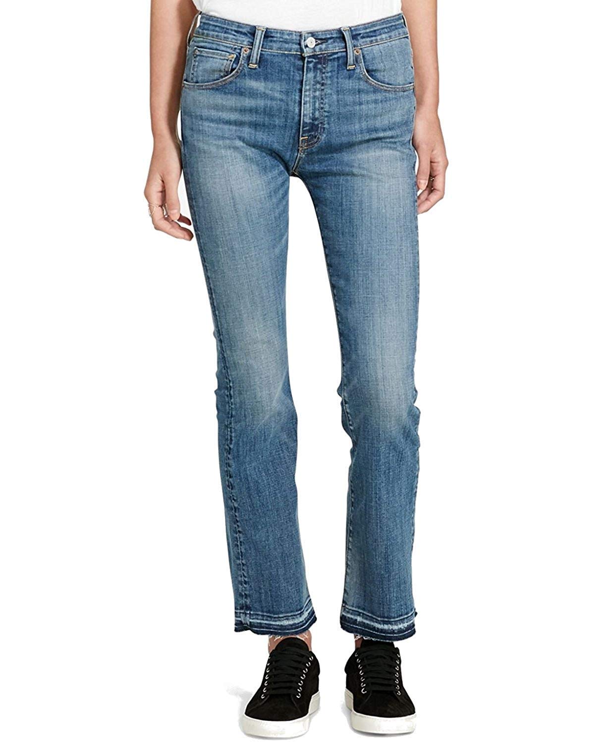 Denim & Supply Ralph Lauren Women's Madison High Rise Whisker Wash Cropped Jeans - Stylish Distressed Denim for Casual Outings & Weekend Wear