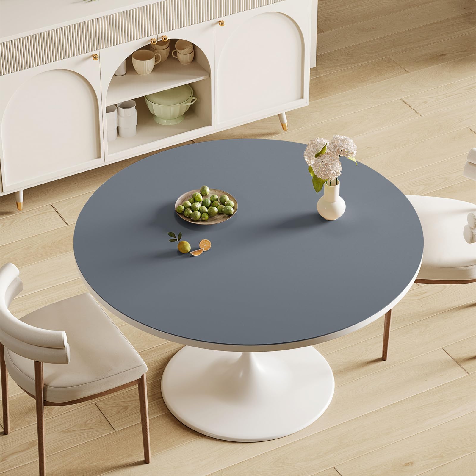 Round PVC Table Cover Protector - Waterproof, Stain & Dirt Resistant - 35.4