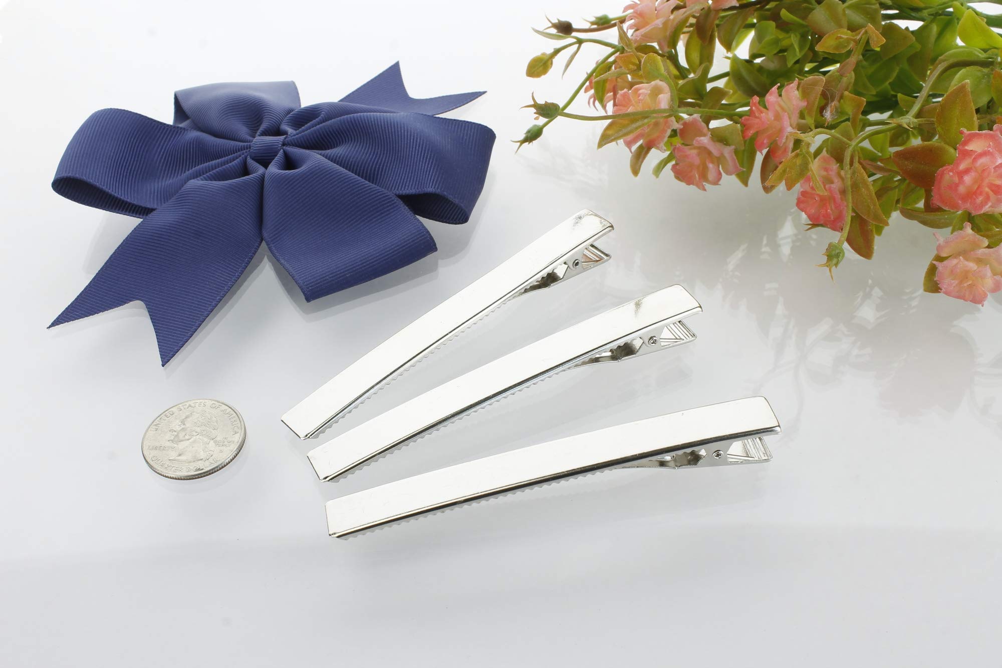 Professional 4 Inch Hair Bow Center Alligator Clips with Teeth - Strong Hold Flat Hair Clips for Women & Girls - 24 Pack - Perfect for Hair Styling, DIY Crafts, and Salon Use