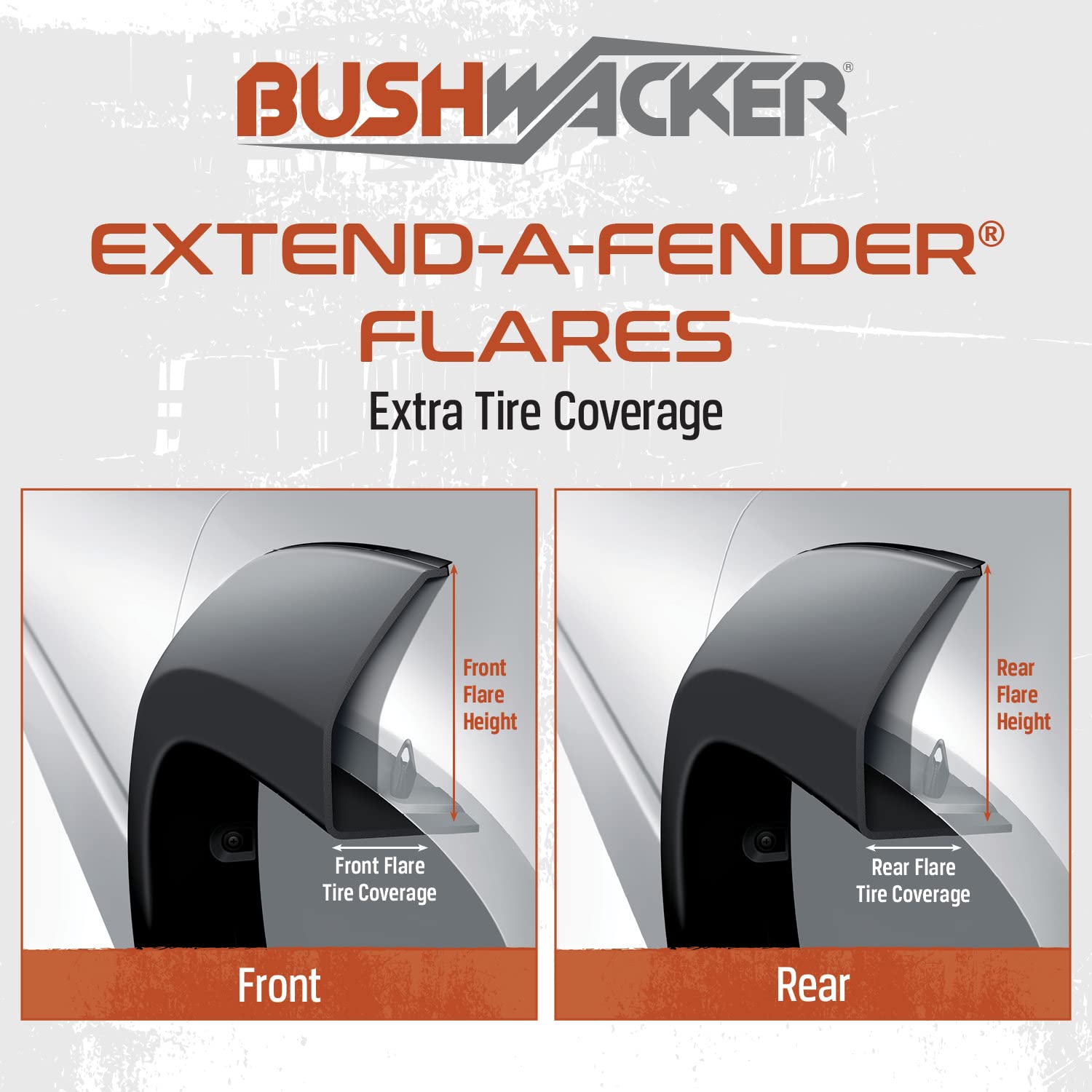 Bushwacker Extend-A-Fender Extended Front Fender Flares - 2-Piece Set, Black Smooth Finish (50035-02) | Compatible with 2009-2018 Dodge Ram 1500 & 2019-2022 Ram 1500 Classic (Excludes R/T & Rebel) | Off-Road Protection & Enhanced Style for Trucks