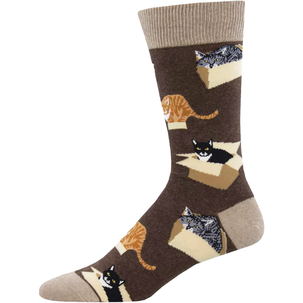Funny Cat in a Box Crew Neck T-Shirt - Cute Kitty Graphic Tee for Cat Lovers - Perfect for Casual Wear, Gifts & Cat-Themed Parties