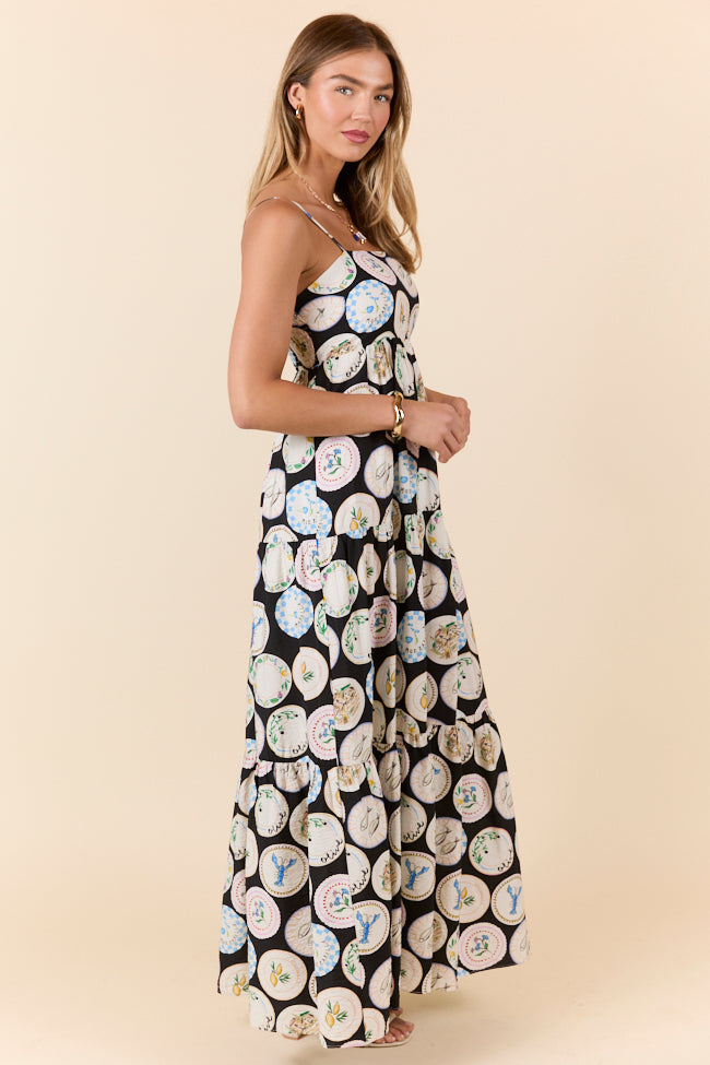 Stylish Fish Print Maxi Dress for Women - Perfect for Beach Vacations, Summer Parties & Boho Fashion