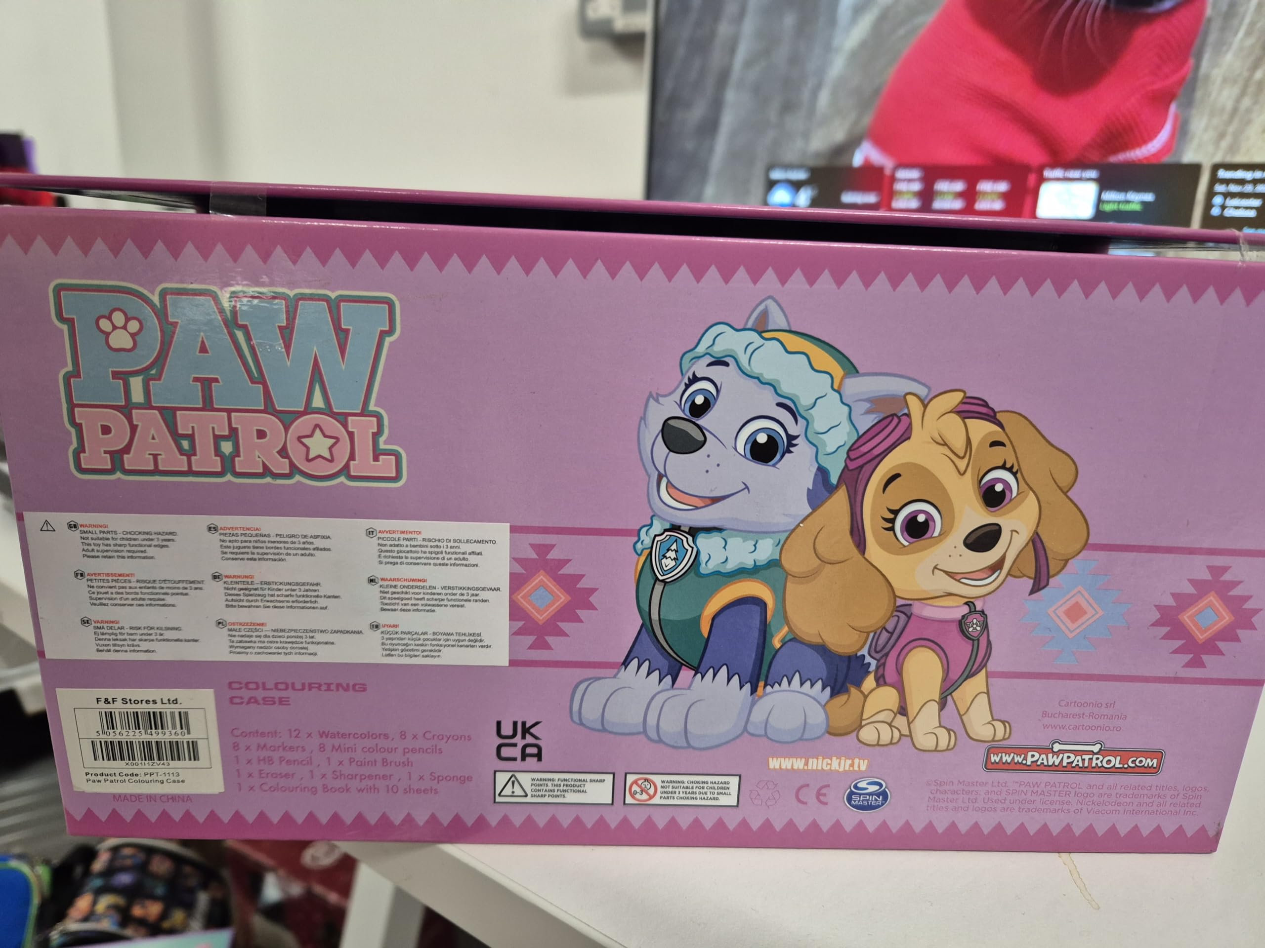 Paw Patrol 48-Colored Pencils Set with Travel Case & Crayons - Art Supplies for Kids Ages 4-12 | Drawing, Coloring & Crafts | Perfect for School, Travel & Birthday Gifts (Pink)