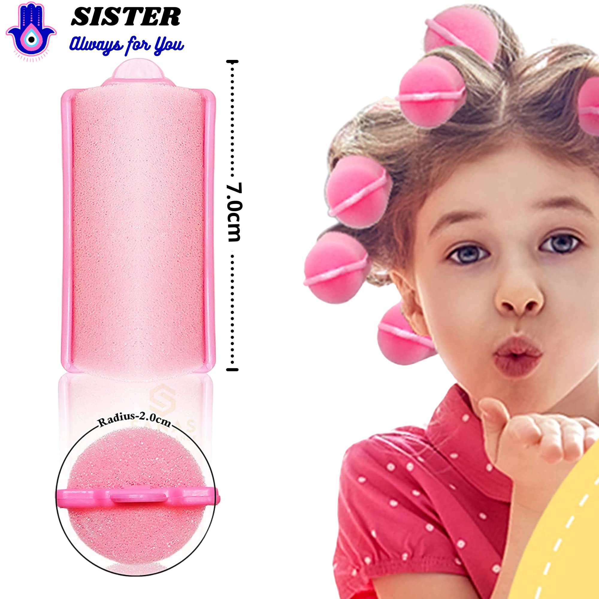 Soft Foam Hair Rollers for Sleeping - 12pcs Pink Sponge Hair Curlers for Heatless Styling & Overnight Curls | Salon-Quality Hairdressing Tools for Women & Girls