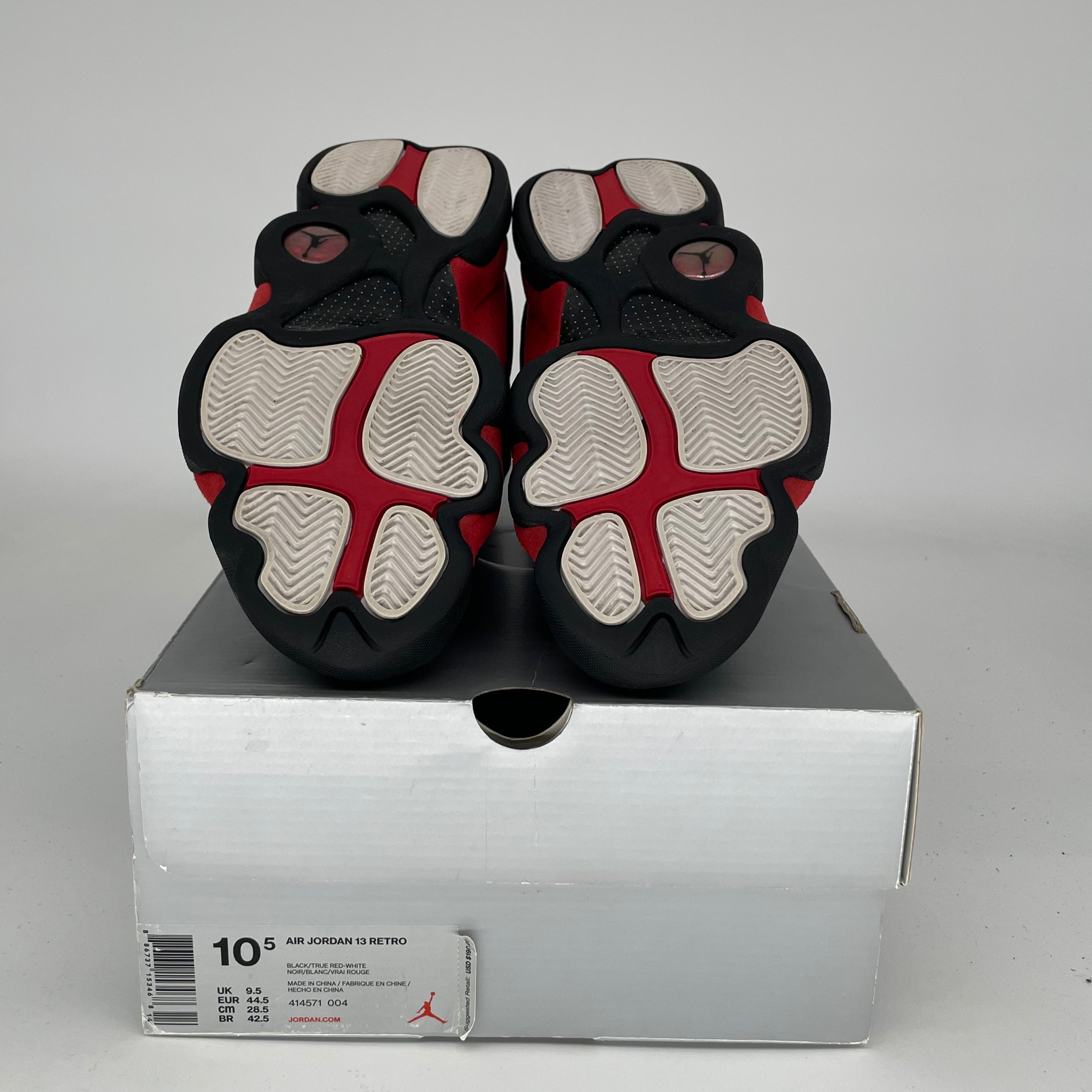 Original Air Jordan 13 Retro 'Bred' Men's Basketball Shoes Size 10.5 (414571-004) - Perfect for Streetwear & On-Court Performance
