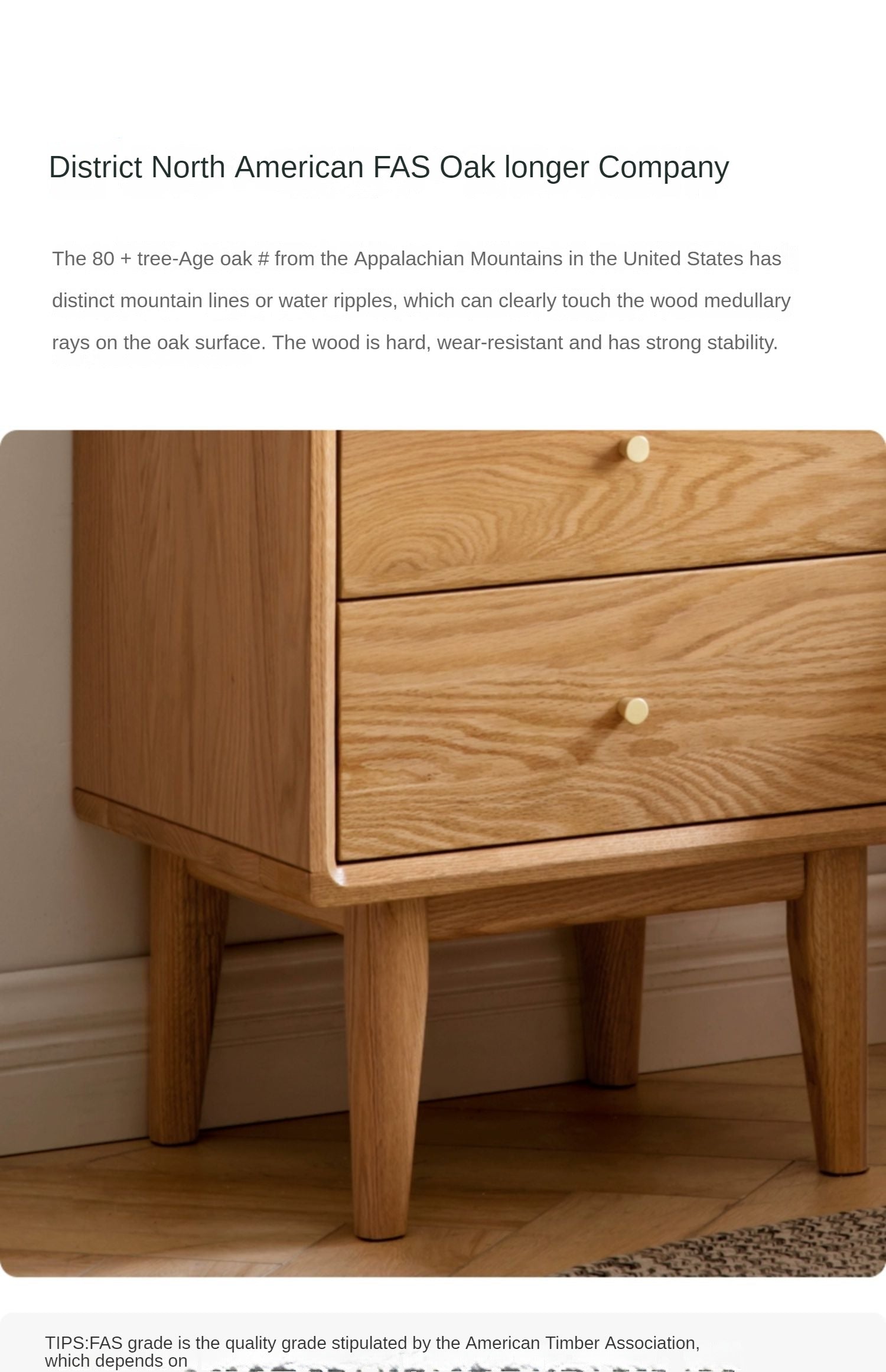 Solid Wood Nightstand - Beech or Oak Bedside Table for Bedroom, Modern & Rustic Home Decor, Durable and Stylish Storage Solution