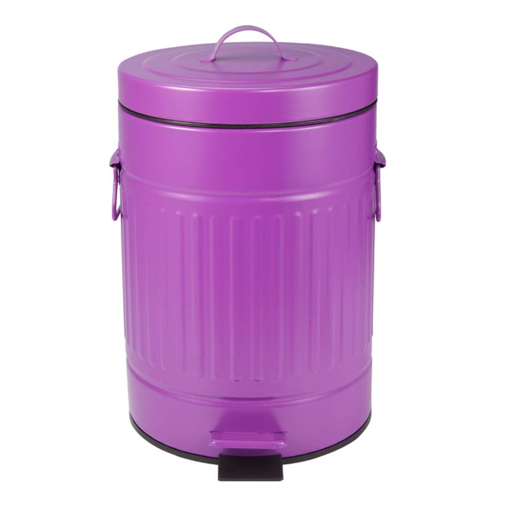 Stainless Steel 13 Gallon Trash Can with Lid - Purple Kitchen & Office Garbage Bin, 20x31cm Odor-Proof Sealed Waste Basket for Home, Hotel & Recycling - Perfect for Under Sink, Pantry & Bathroom Use