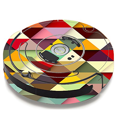 Colorful Triangles Skin Decal Vinyl Wrap for iRobot Roomba 650 655 Vacuum Cleaner - Custom Protective Cover for Home Cleaning Robots