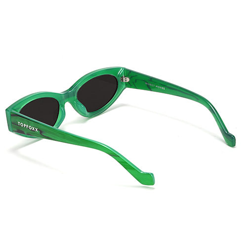 Kat x Money Moves Green Cat Eye Sunglasses for Women - Trendy Retro Vintage Style UV Protection - Perfect for Beach, Driving & Summer Fashion