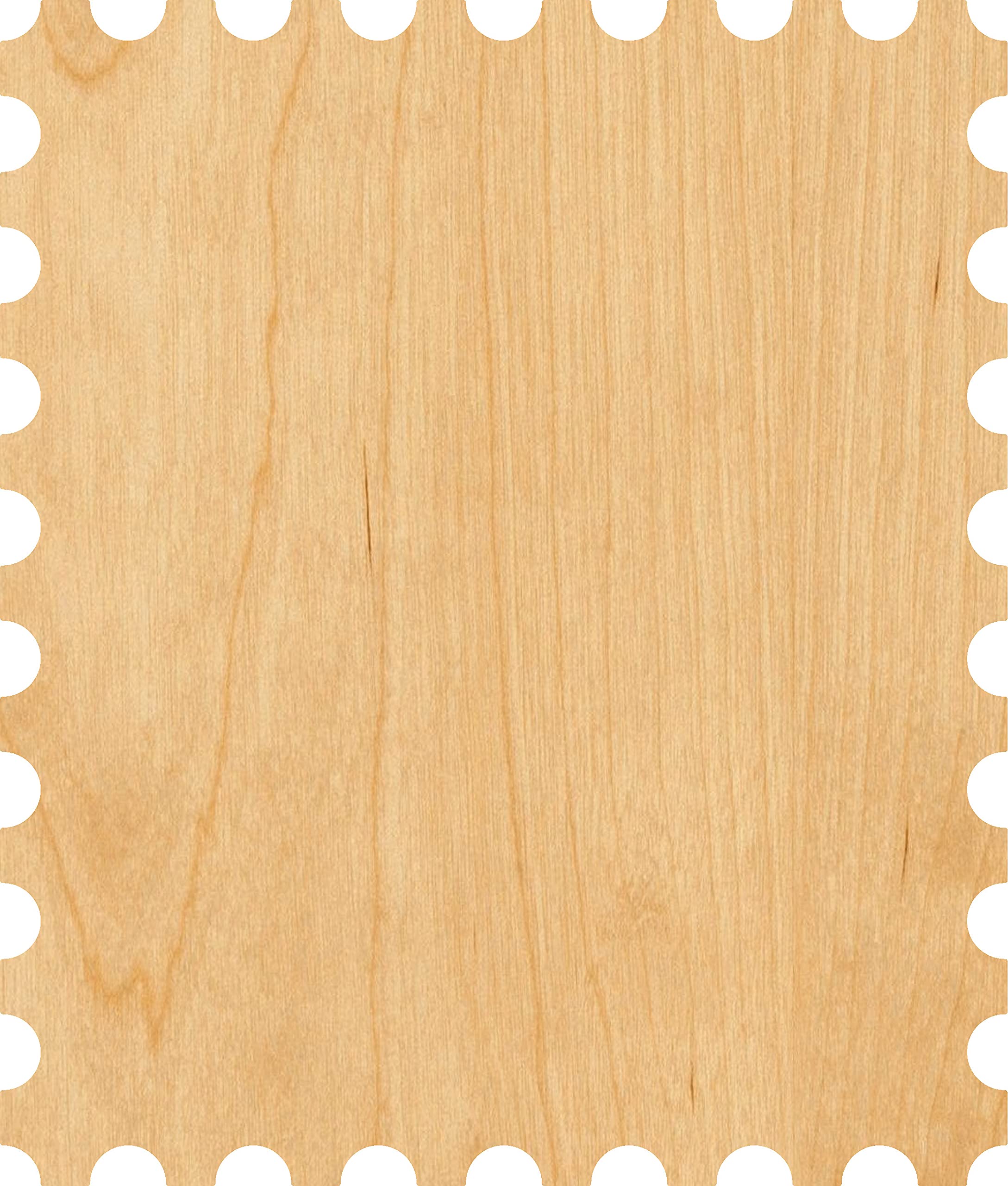 4 Inch Laser Cut Wooden Postage Stamp Shape - DIY Craft Supplies for Scrapbooking, Card Making, and Home Decor