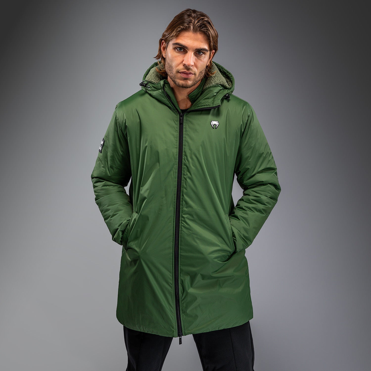 Venum Urban Guard Parka Jacket for Men - Waterproof Winter Coat, Windproof Hooded Jacket in Forest Green - Perfect for Outdoor Activities, Hiking & Casual Wear