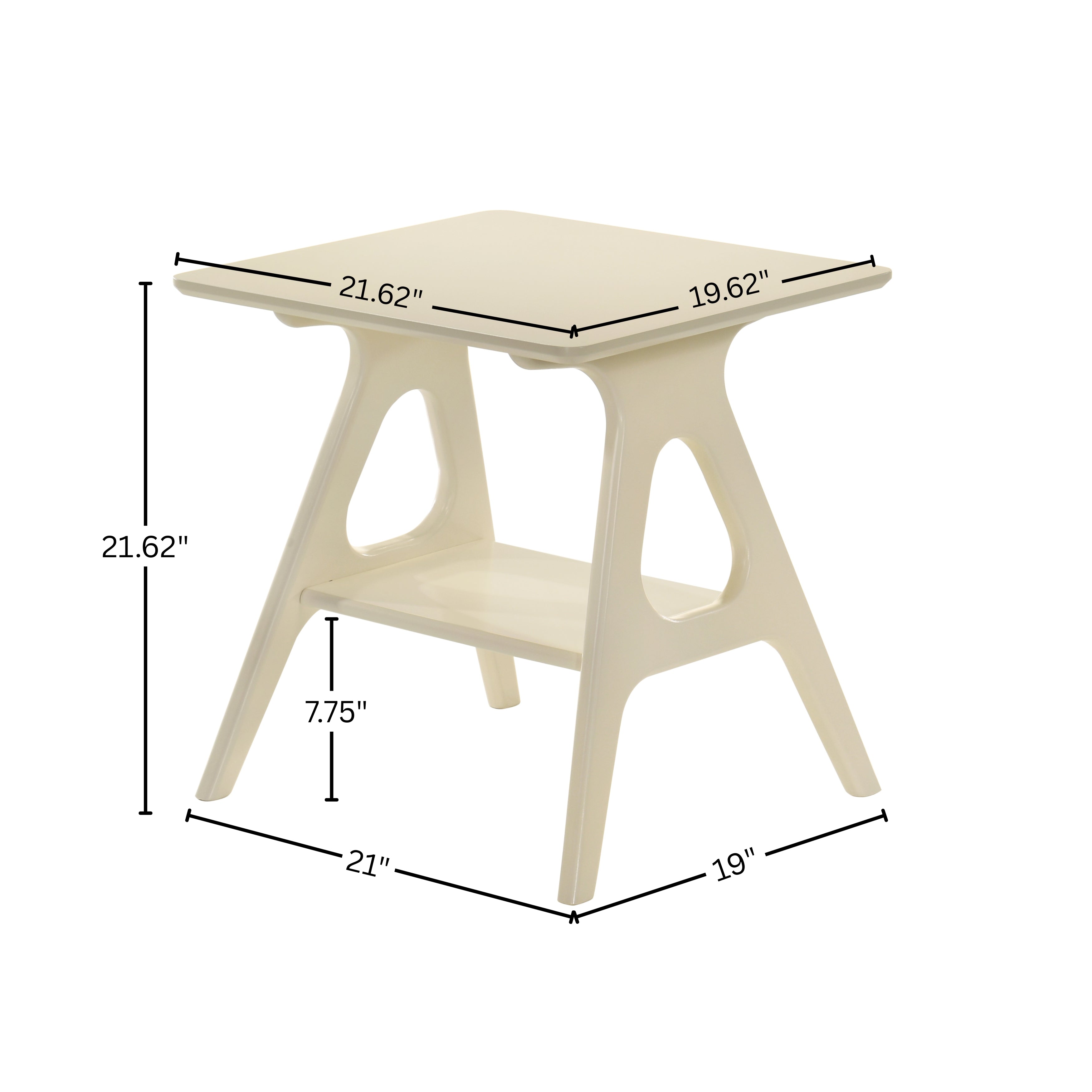 Roundhill Furniture Arona Mid Century Modern Wood Shelf End Table - Stylish Living Room Side Table with Storage for Books & Decor | Perfect for Small Spaces, Apartments & Bedrooms