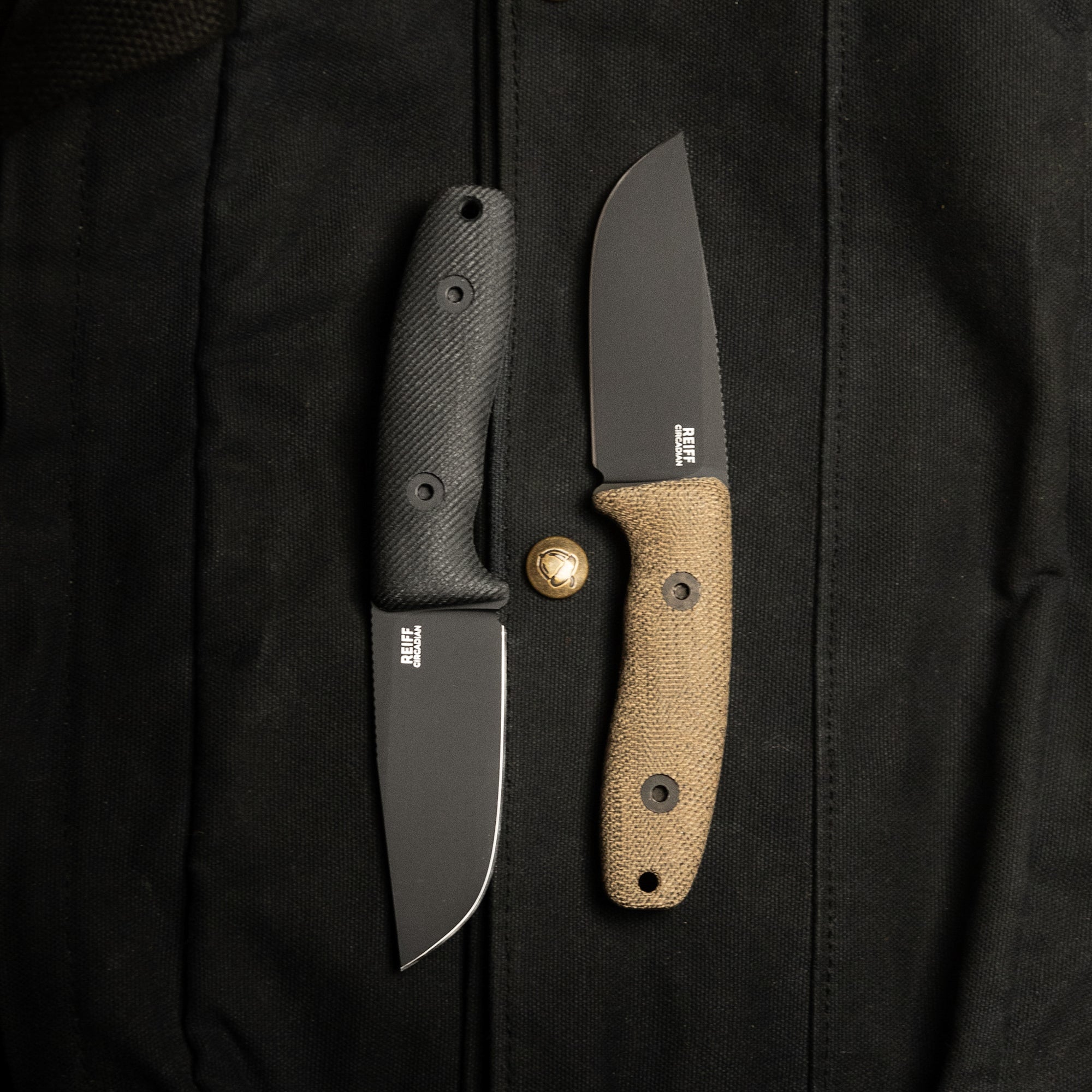 CPM MagnaCut EDC Fixed Blade Knife - Circadian Clip Point with Black Cerakote & Canvas Micarta Handle | Tactical Survival, Outdoor Camping, Hunting Gear