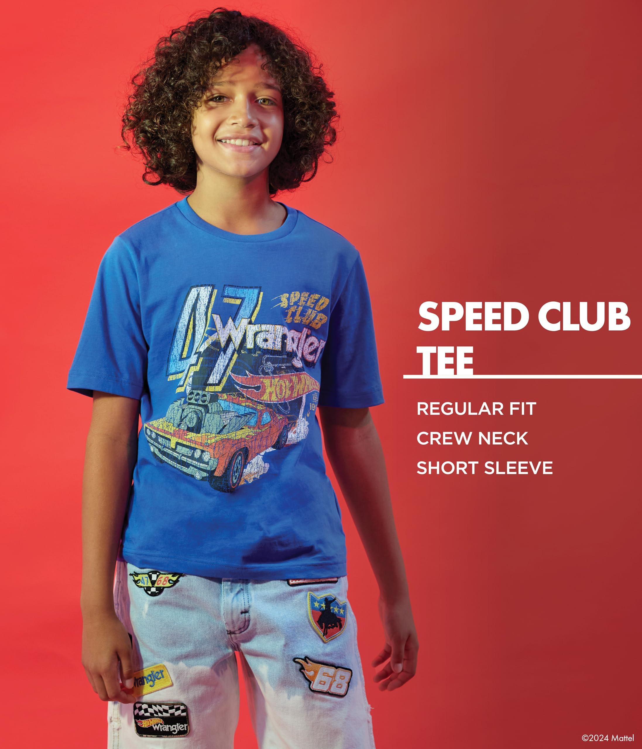 Wrangler Boys' X Hot Wheels Youth Regular Fit Speed Club Graphic T-Shirt - Cool Casual Wear for Playdates, School & Everyday Adventures