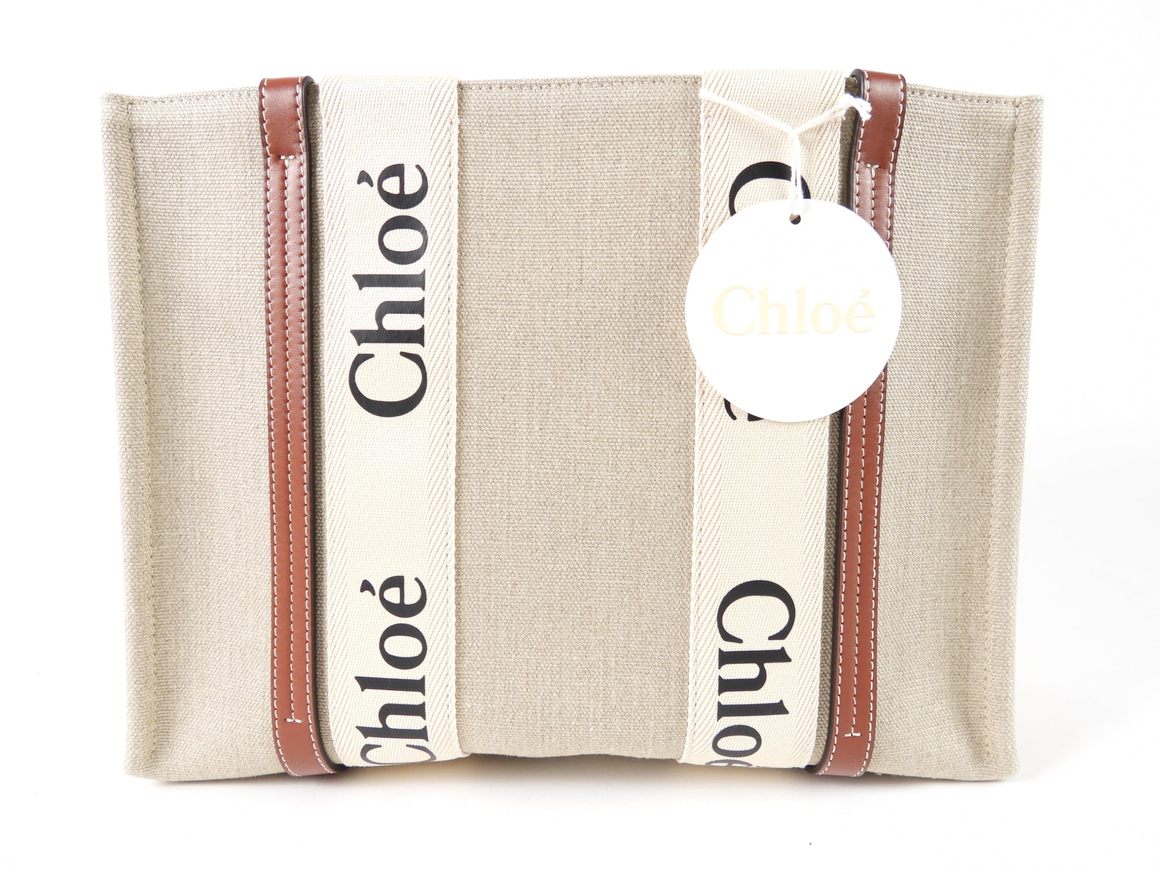 Chloe Medium Woody Canvas Tote Bag with Logo - Stylish & Spacious Handbag for Women, Perfect for Work, Travel & Everyday Use