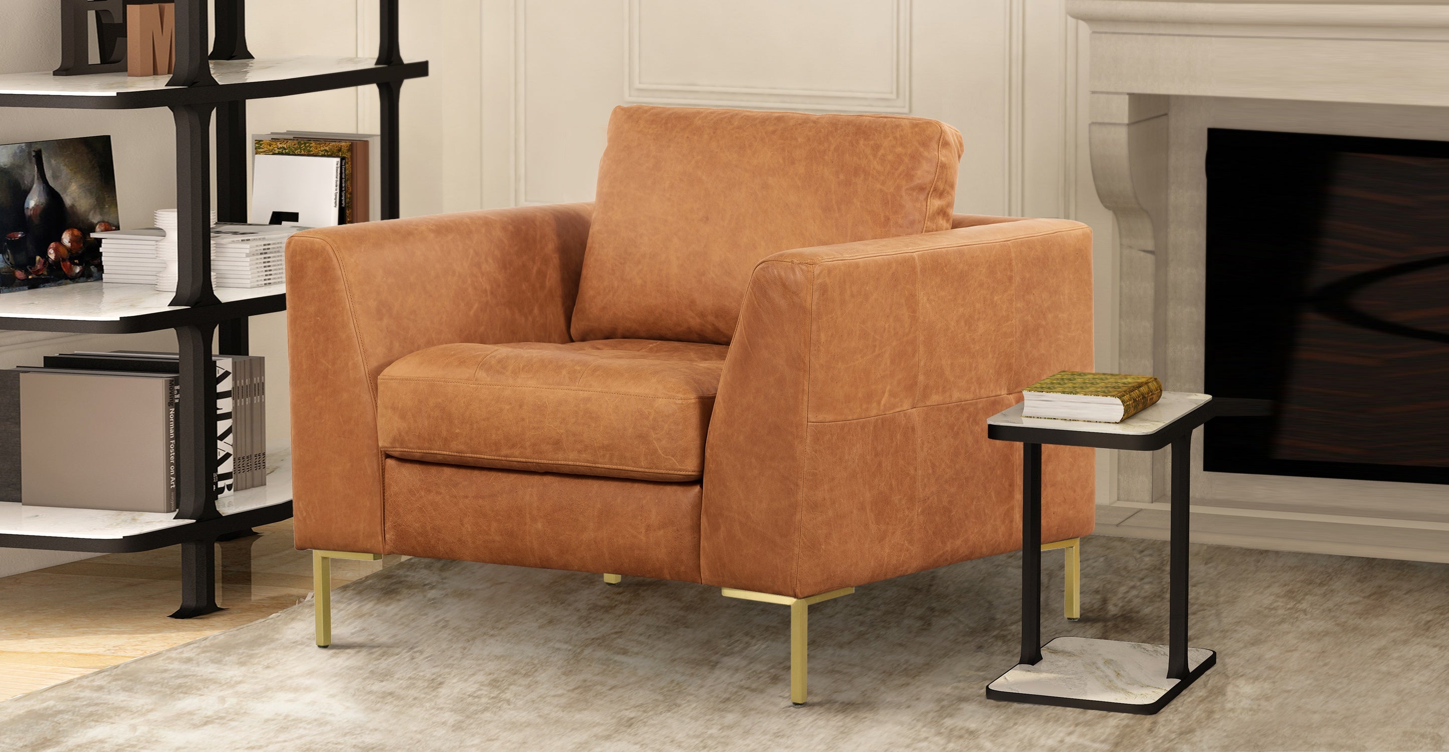 Calle Lounge Chair - Modern Accent Chair for Living Room, Bedroom, or Office - Comfortable Reading & Relaxation Chair with Sturdy Frame
