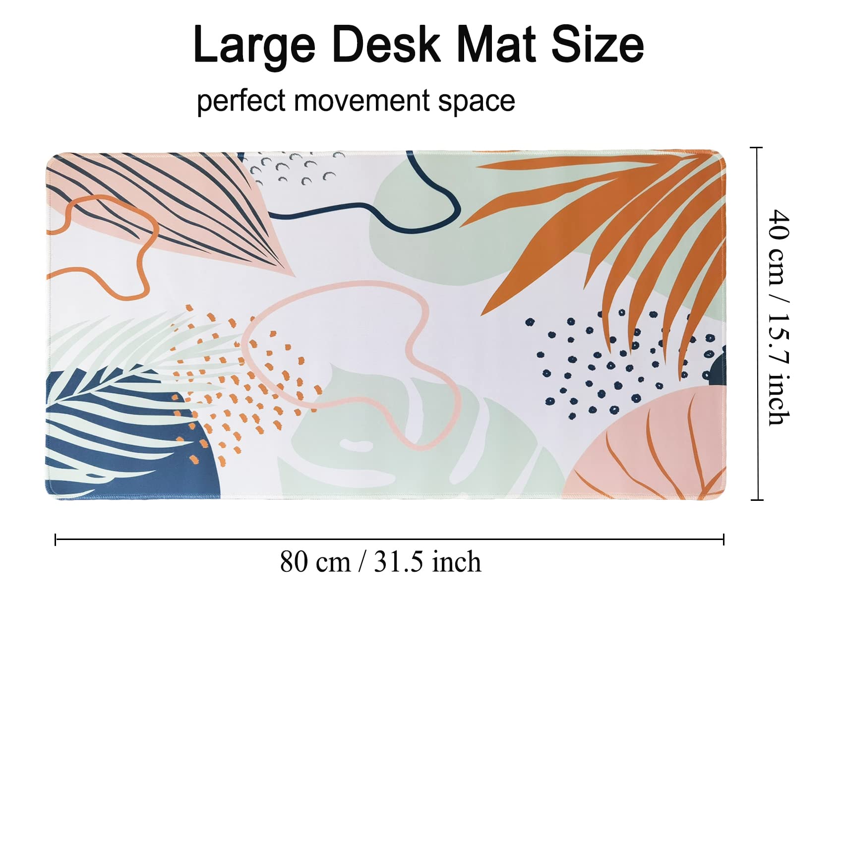 Premium Large Desk Pad with Waterproof Surface - Extra Wide Mouse Pad & Keyboard Mat for Home Office, Gaming, and Workstations - Abstract Tropical Leaf Design for Computers & Laptops - Ideal for Working, Writing, and Professional Setups