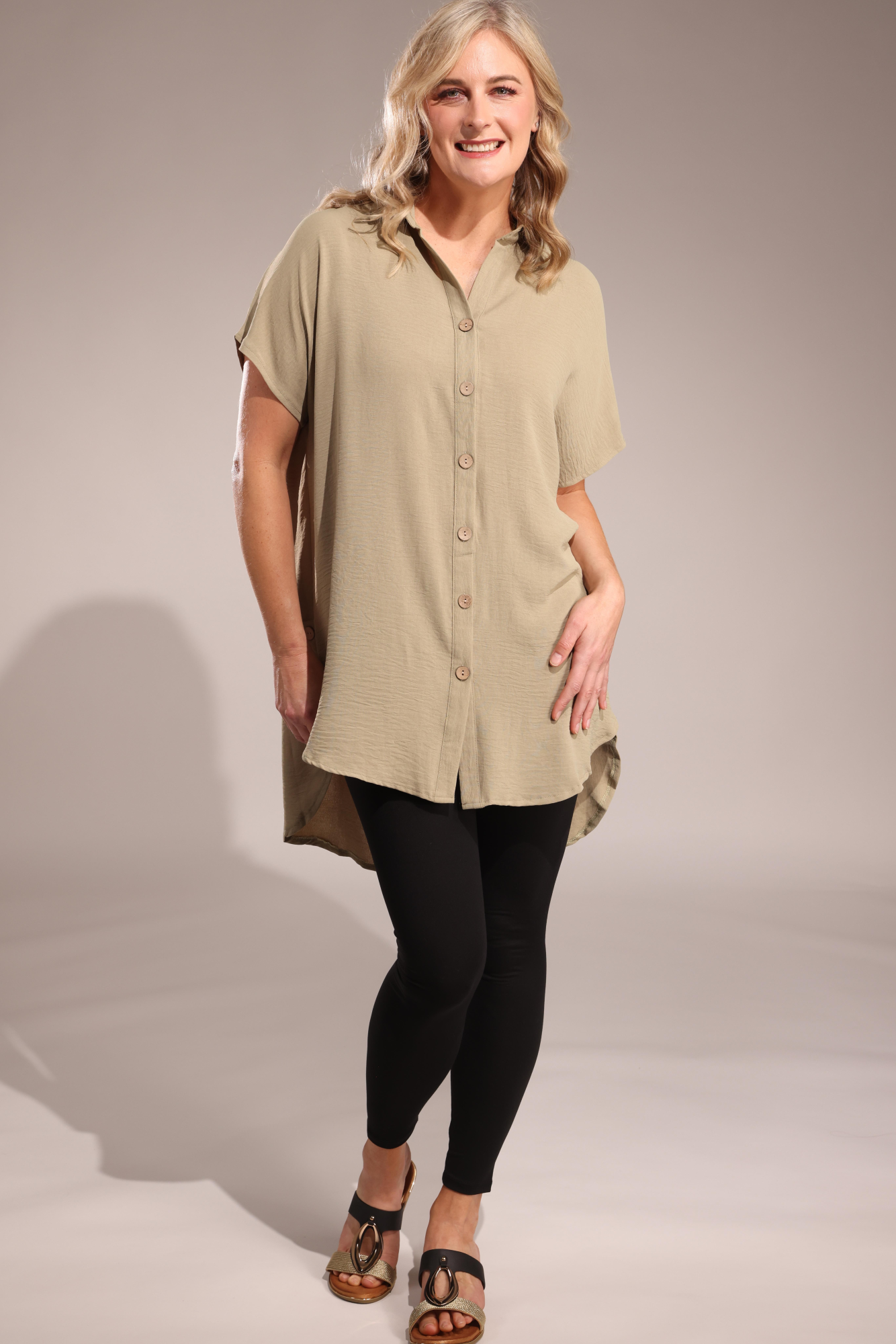 Long Sleeve Casual Button Down Shirt for Men - Khaki Color 0502A1 | Perfect for Office, Travel & Everyday Wear