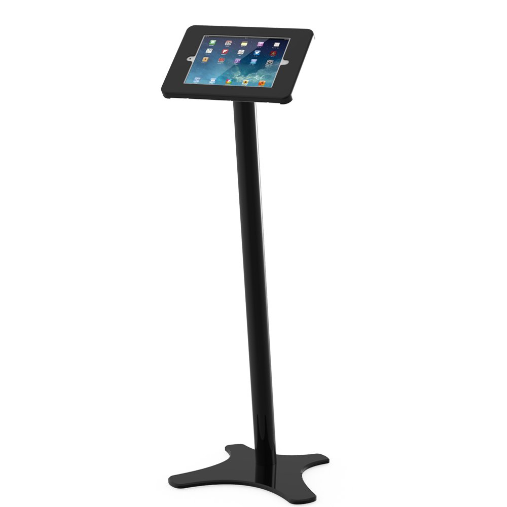 Beelta 360° Swivel Anti-Theft iPad Floor Stand with Key Lock - Compatible with iPad Pro 9.7, Air 2, Air 1, 5th/6th Gen - Heavy Duty Metal Holder for Retail Stores, Restaurants & Home Use (Black, Model BSF301B)