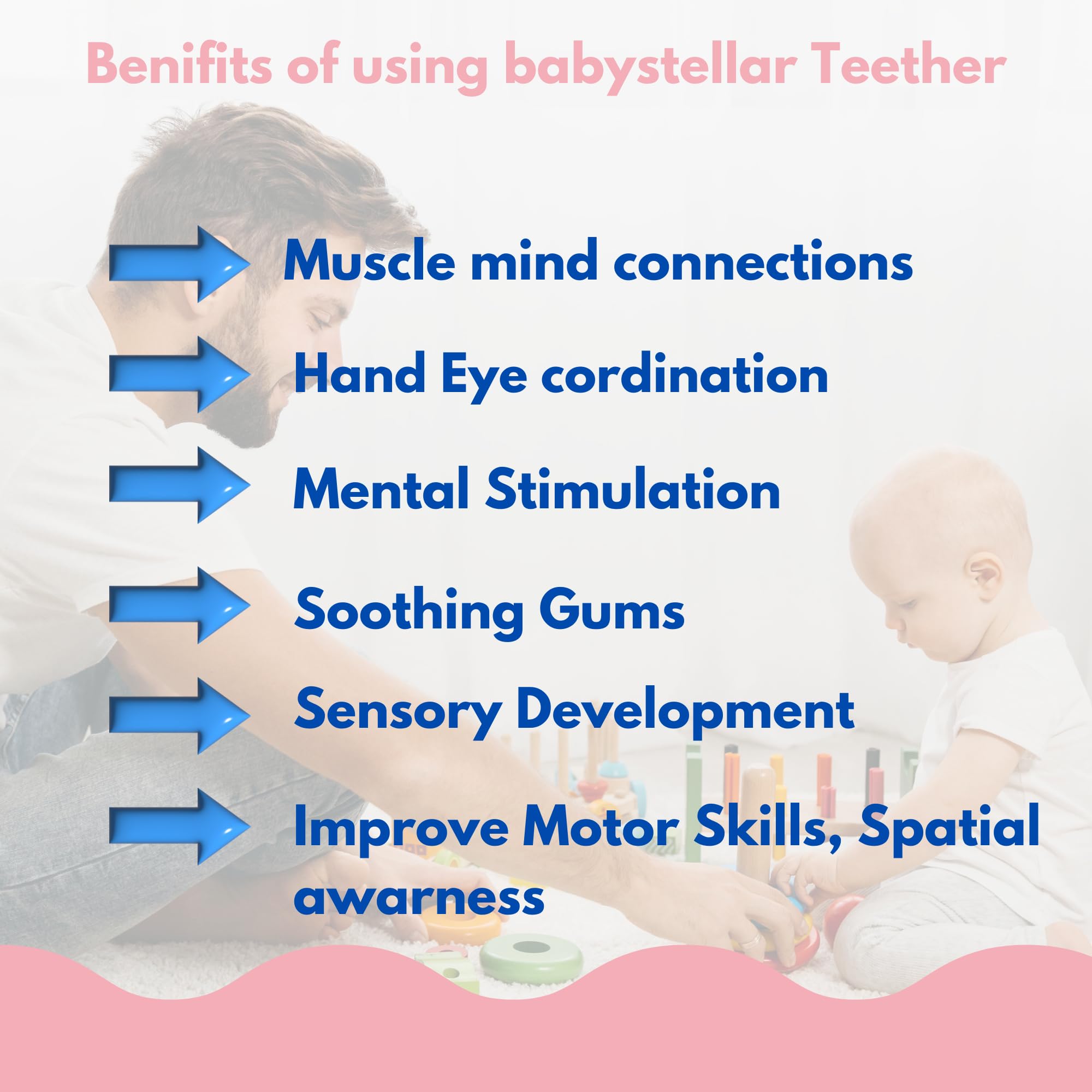 BabyStellar Standing Fruit Teether - BPA-Free Silicone Teething Toy for Infants 0-12 Months with Textured Design & Storage Case - Soothes Sore Gums - Perfect for Home, Travel & Daycare Use (Peach)