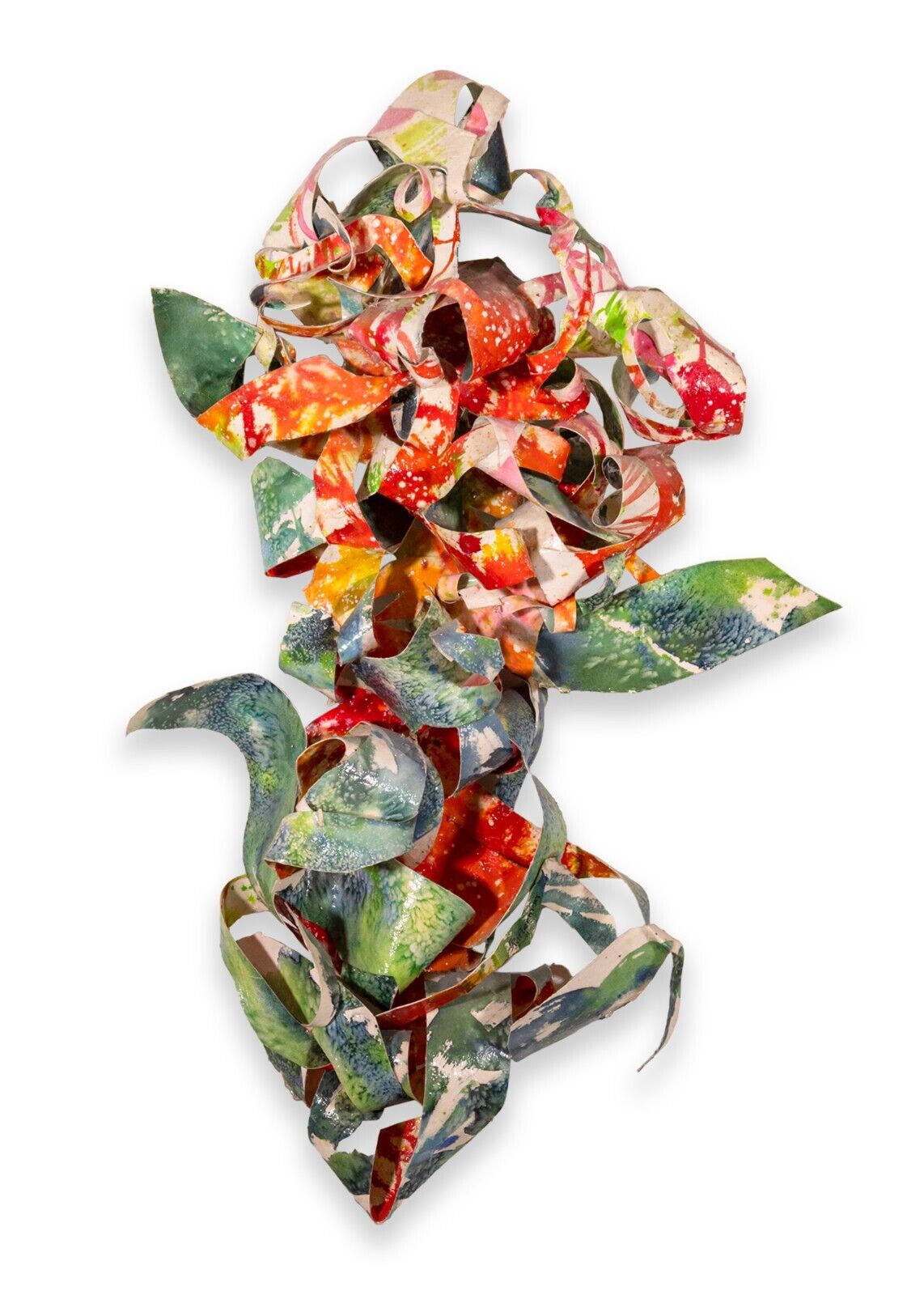Postmodern Abstract Painted Paper Wall Art Sculpture - Signed Ratterman 1991 - Unique Home Decor for Living Room, Bedroom & Office