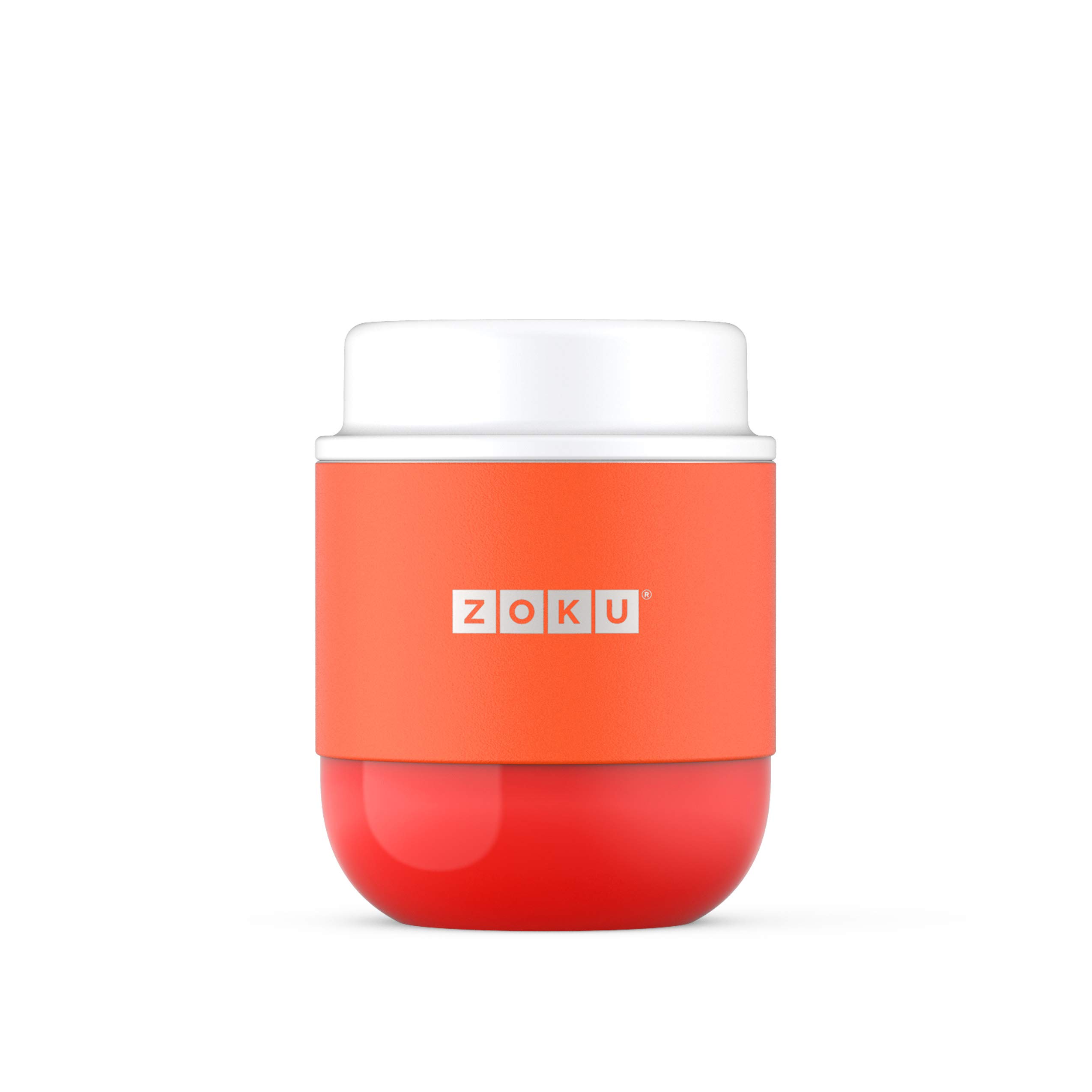 ZOKU Neat Stack 10oz Double-Walled Vacuum Insulated Stainless Steel Food Jar - BPA Free, Orange | Perfect for Lunch Boxes, Office Meals & Outdoor Picnics