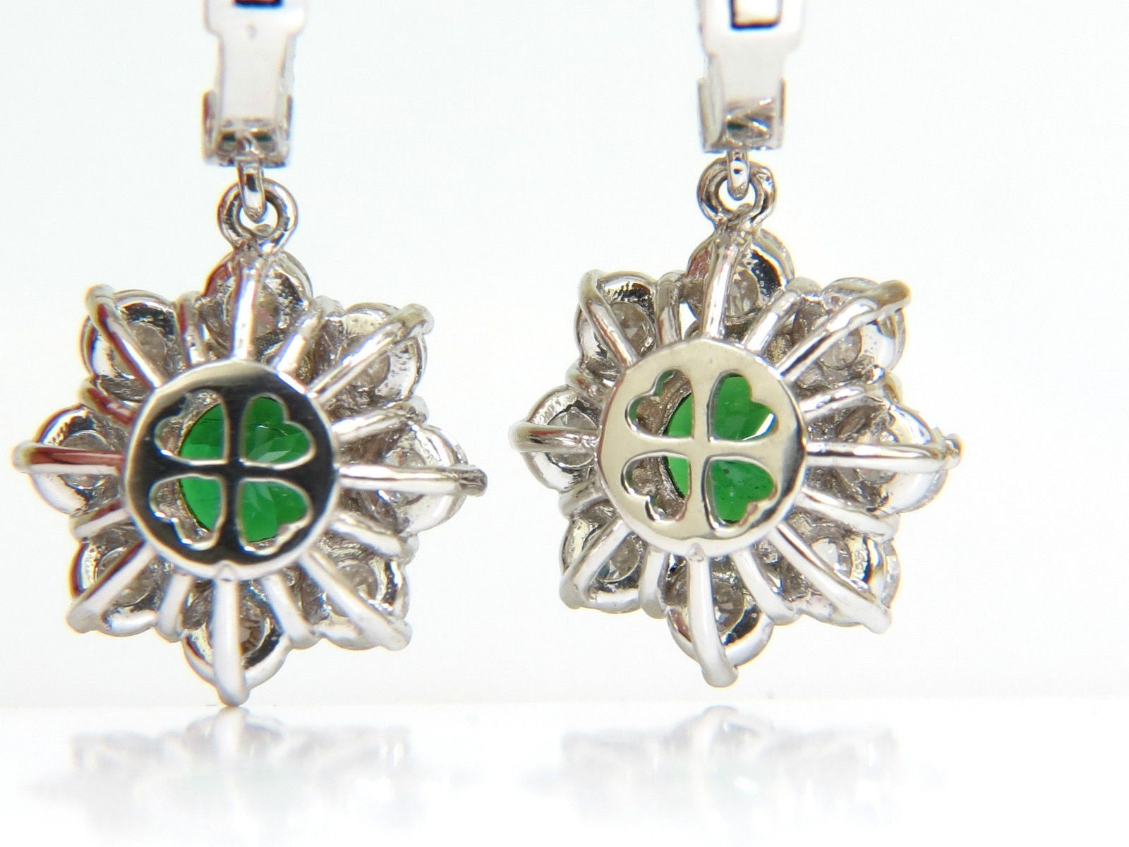 2.88CT Natural Fine Gem Tsavorite Diamond Dangle Hoop Earrings in 14K Gold (G/VS) - Elegant Jewelry for Parties, Weddings & Special Occasions