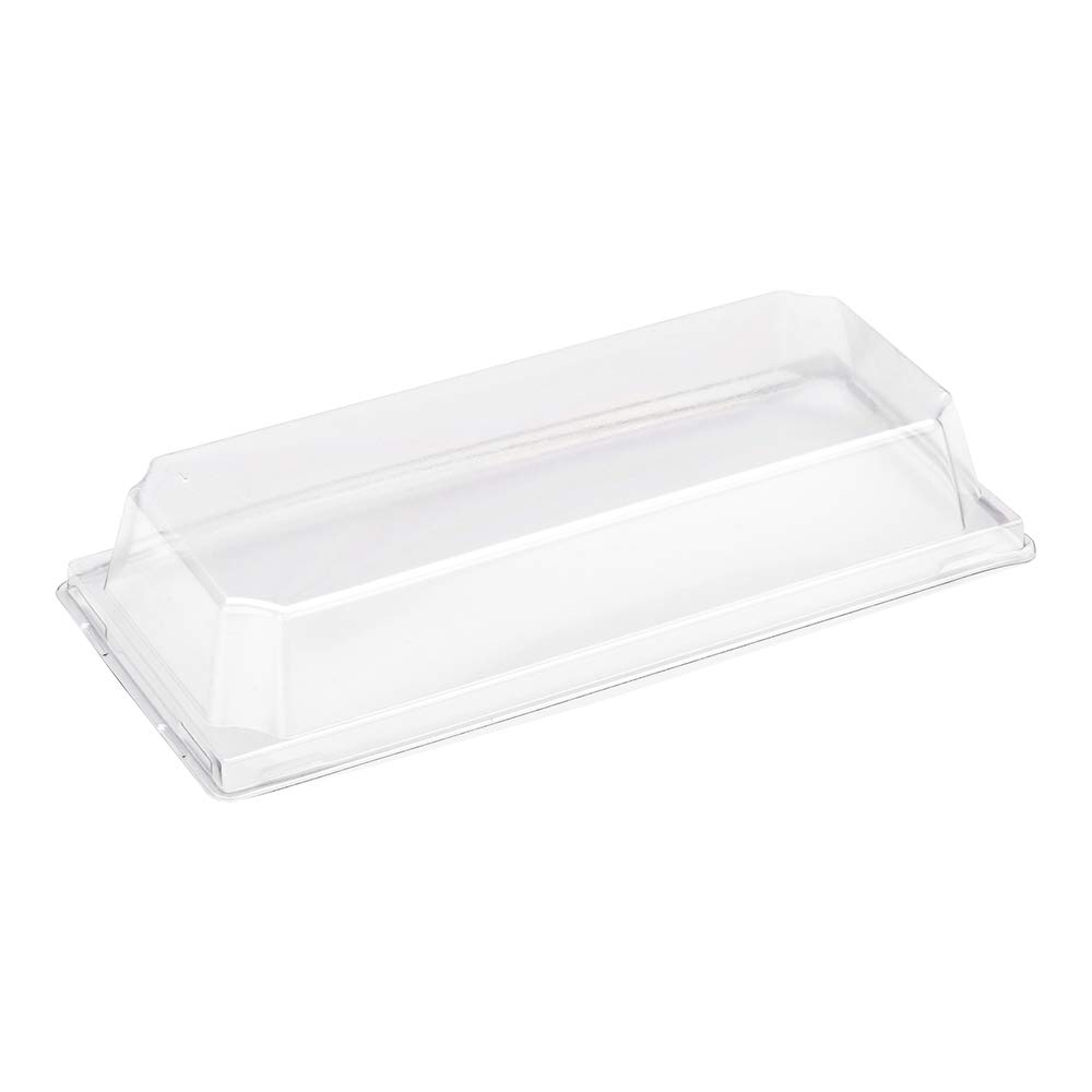 **Matsuri Vision 11.8 x 3.4 x 1.6 Inch Clear Plastic Lids for Large Tetra Containers – 100 Airtight Lids (Containers Sold Separately) – Raised Design for Sushi Boxes – Perfect for Restaurants, Catering & Takeout**