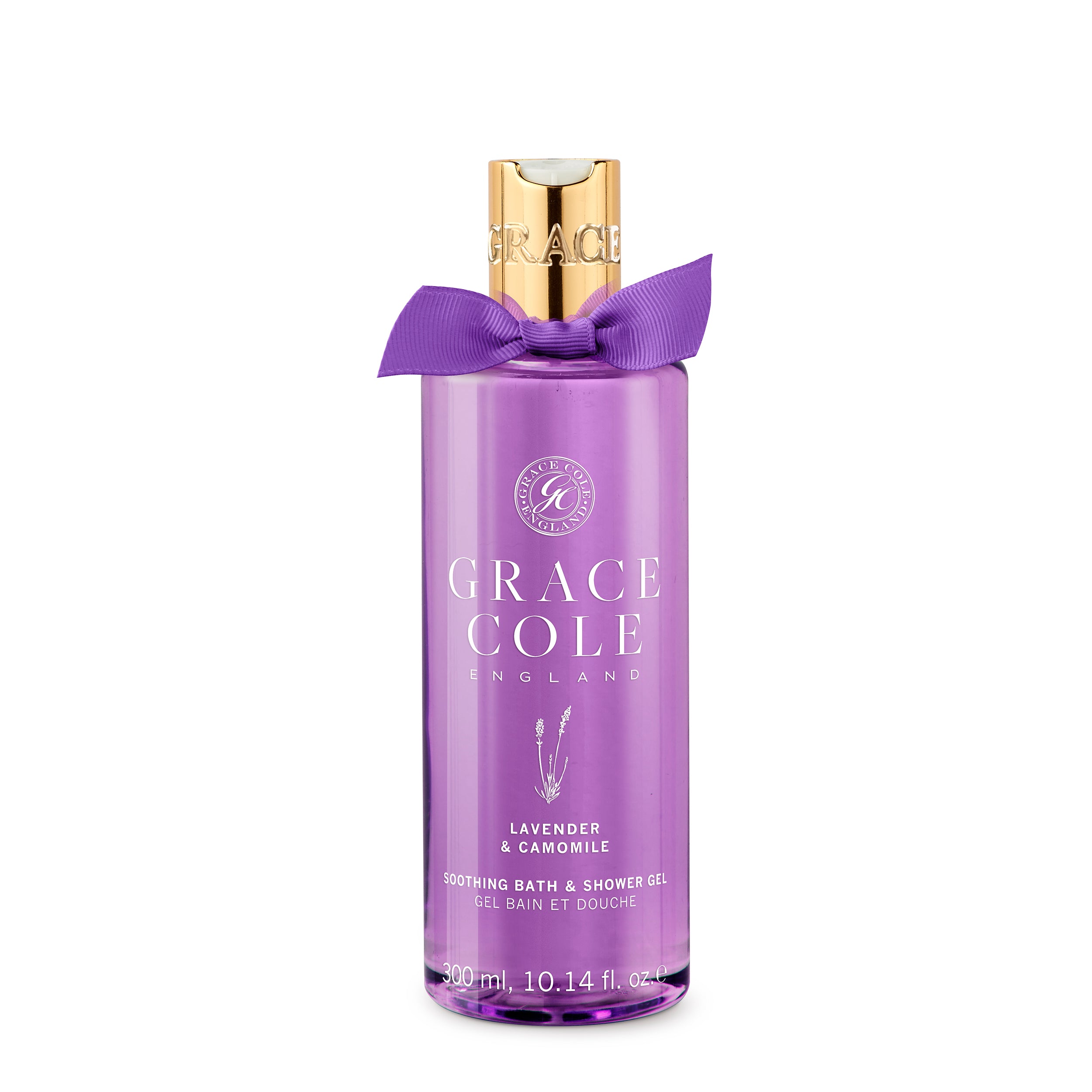 Grace Cole Lavender & Chamomile Bath & Shower Gel 300ml - Relaxing Body Wash for Stress Relief & Better Sleep, Perfect for Spa Nights & Self-Care Routines
