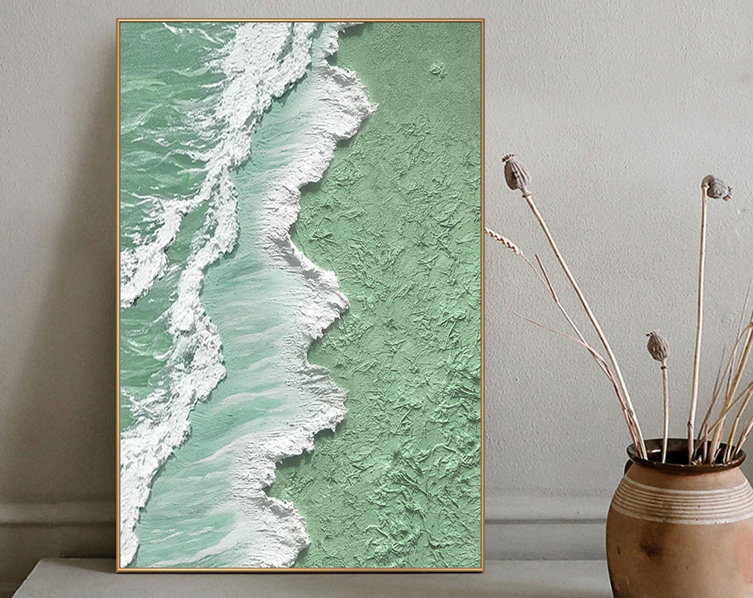 Ocean and Sky Painting #OS 034 - Handmade Canvas Wall Art for Home Decor, Office, Living Room & Bedroom