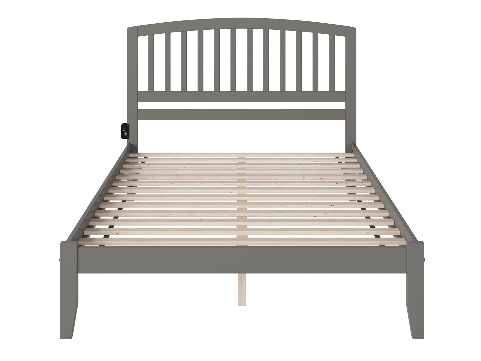 AFI Richmond Queen Platform Bed Frame with USB Charging Ports - Modern Grey Wooden Bed with Storage Space | Perfect for Small Bedrooms, Guest Rooms & Apartments