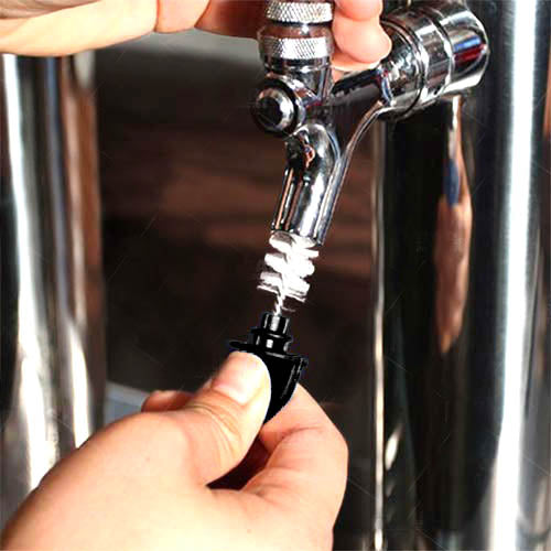 BarConic® 5-Pack Draft Beer Faucet Cap and Brush Set - Stainless Steel Tap Cover & Cleaning Brush for Home Bars, Pubs, and Restaurants - Perfect for Keg Taps, Kegerators, and Beer Dispensers