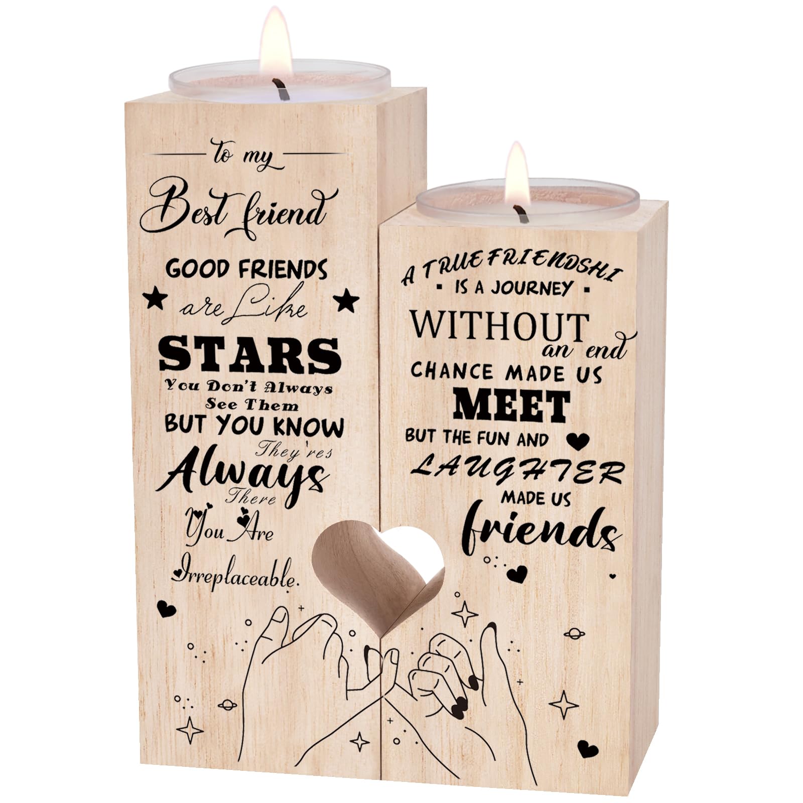 Personalized Candle Holder for Women - Custom Friendship Birthday Gift, Best Christmas & Thanksgiving Present for Female Friends, Perfect for Home Decor & Relaxation