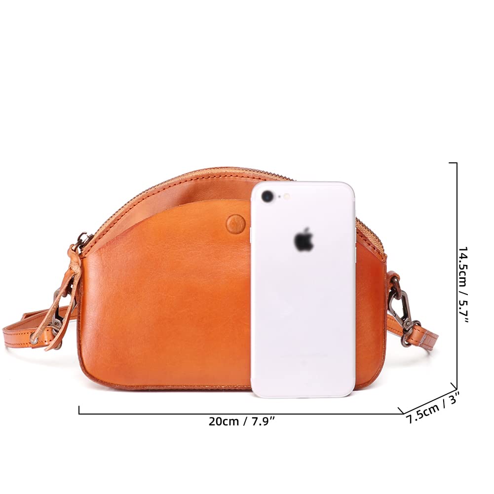 ROUROU Women's Genuine Leather Shoulder Bag - Stylish Tassel Crossbody Purse with Large Capacity, Retro Clutch Handbag for Work, Travel & Evening Out