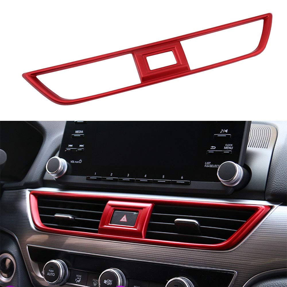 ABS Plastic Car Center Console Air Vent Trim Cover - Interior Decoration Accessory for Honda 10th Gen Accord 2018-2022 Models (Red) | Upgrade Your Car Interior & Protect Air Vents from Dust